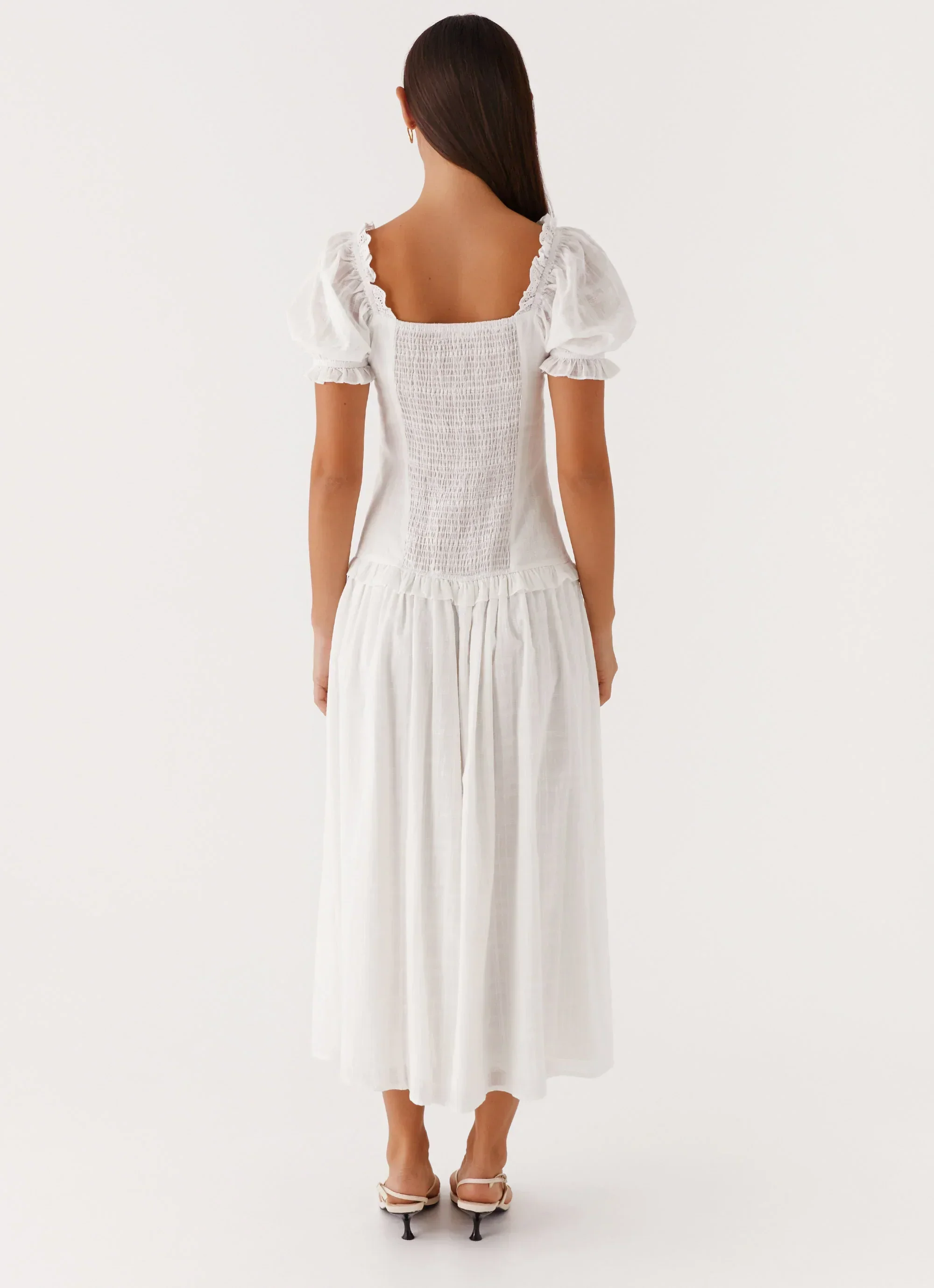 Hundred Percent Midi Dress - White - luluinthesky
