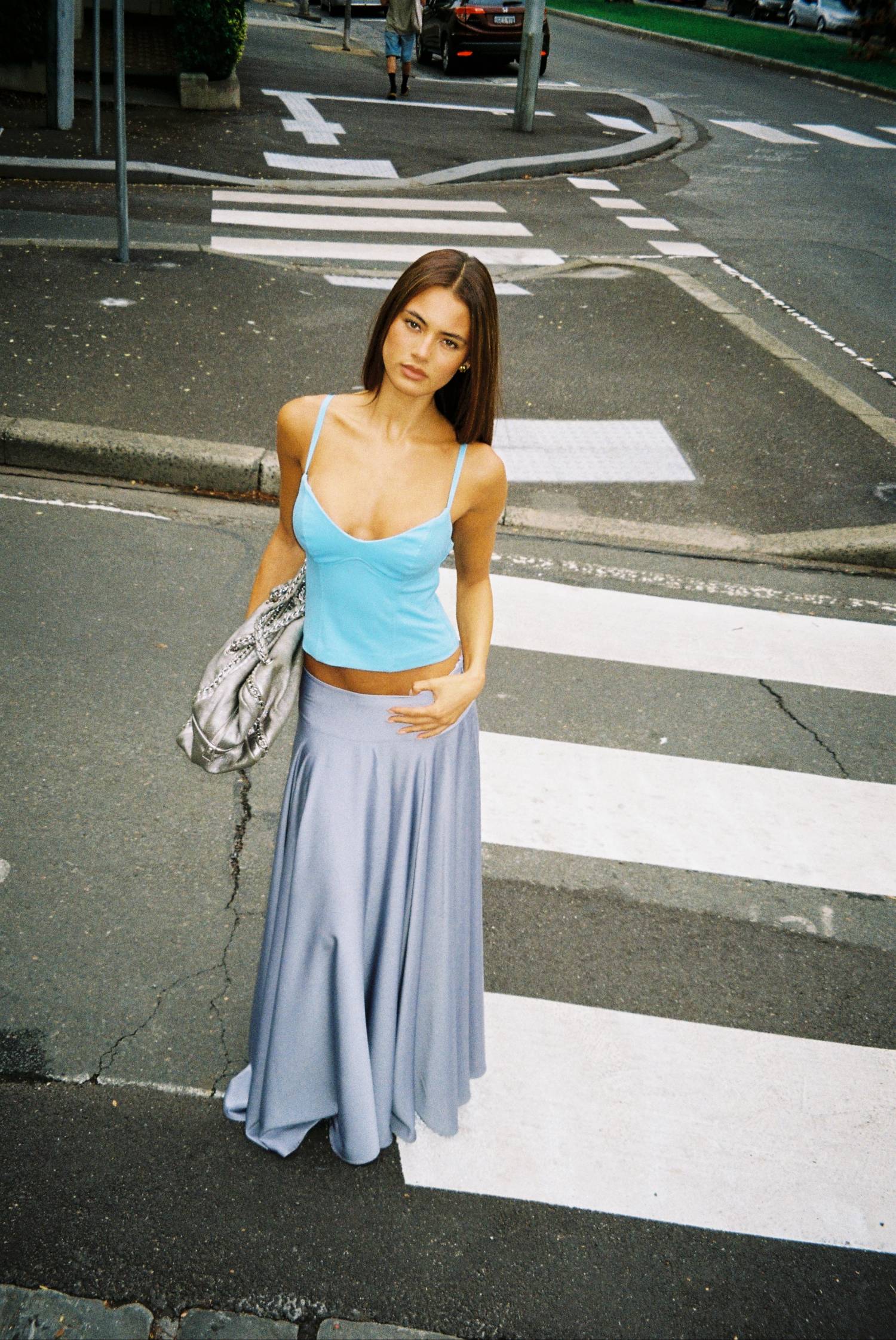 Pre-order: Basque Full Skirt | Ice Blue