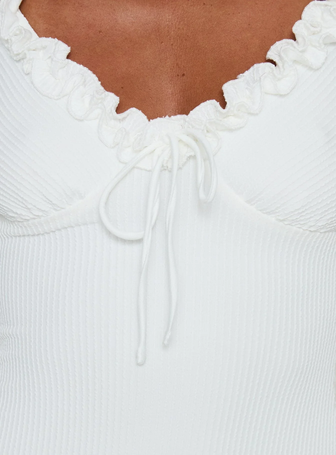 Elsy Ruffle Mini Dress White - luluinthesky