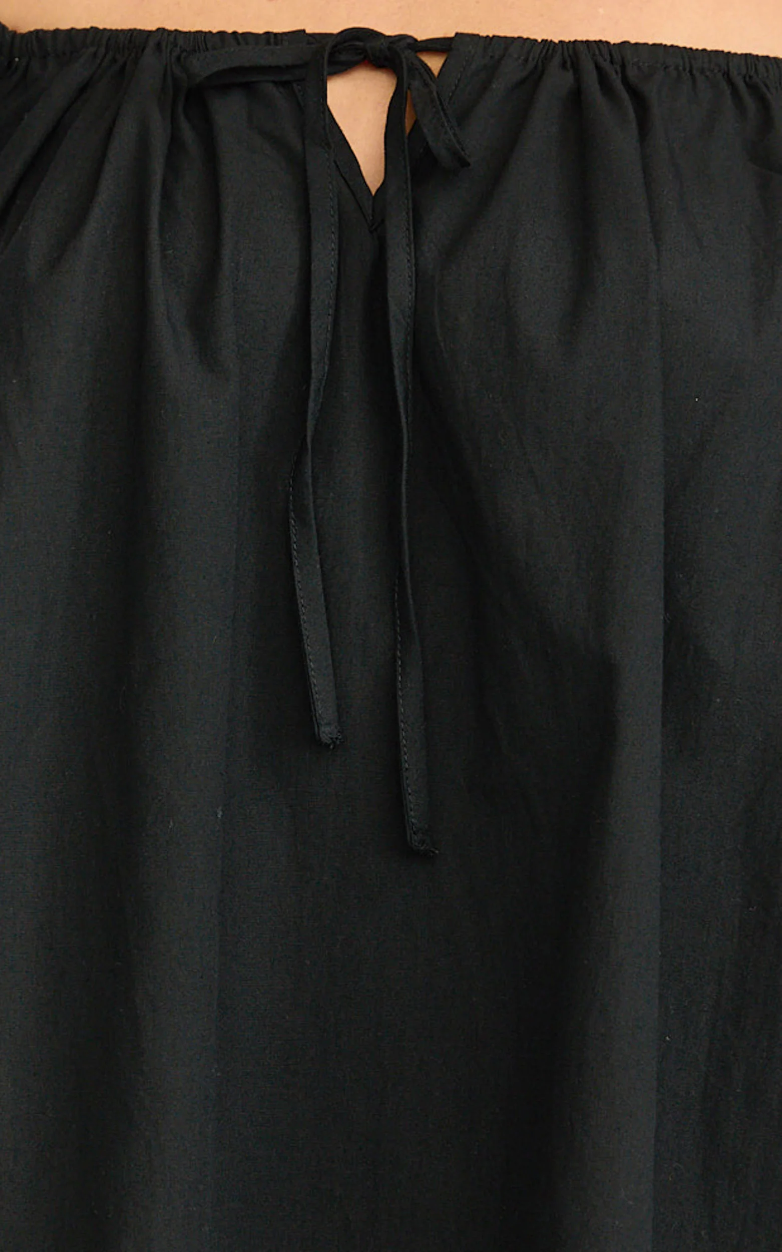 Brixton Mini Dress - Square Neck Smock Dress in Black