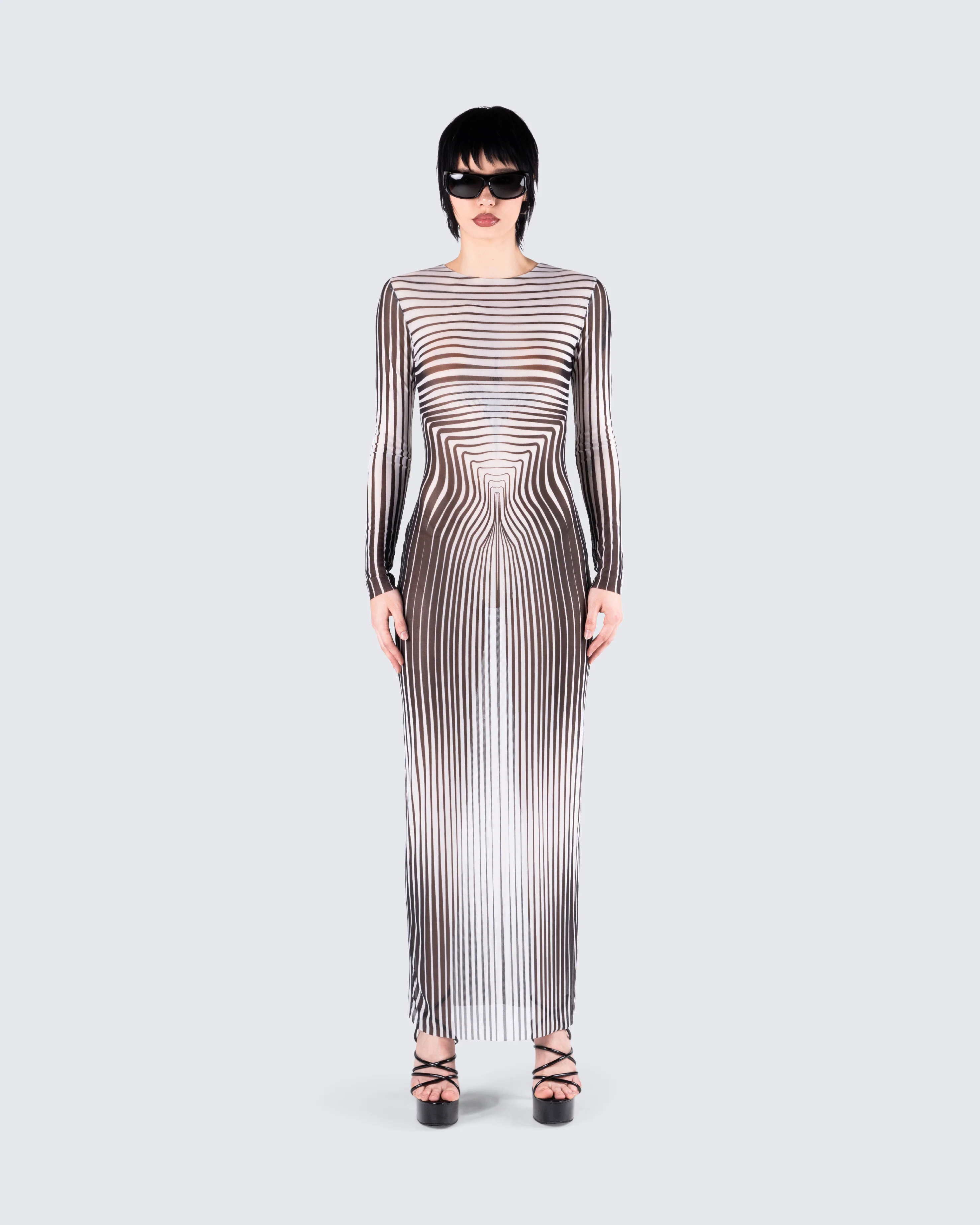 Artina Multi Illusion Print Dress