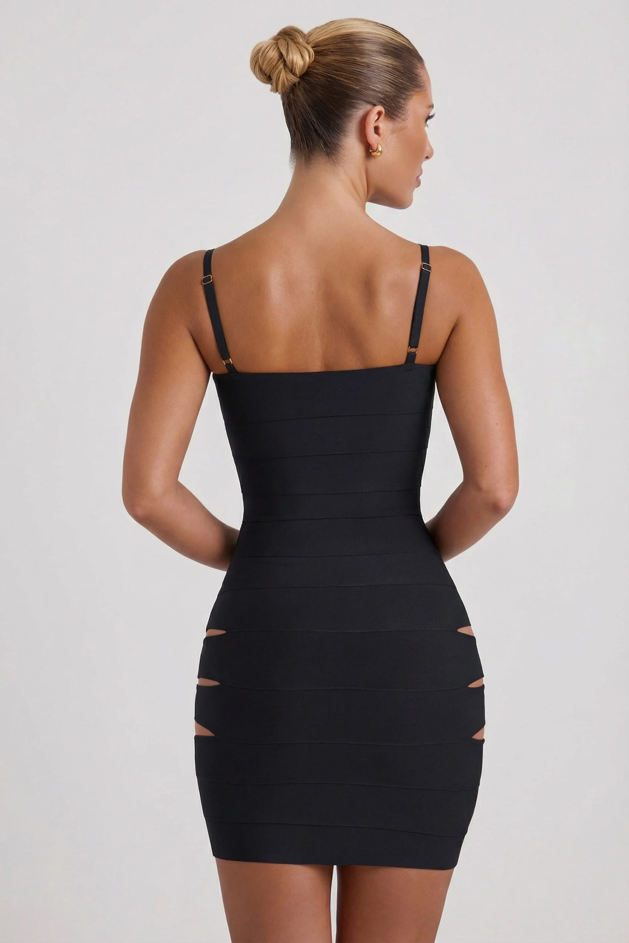 Cut-Out Bodycon Mini Dress in Black
