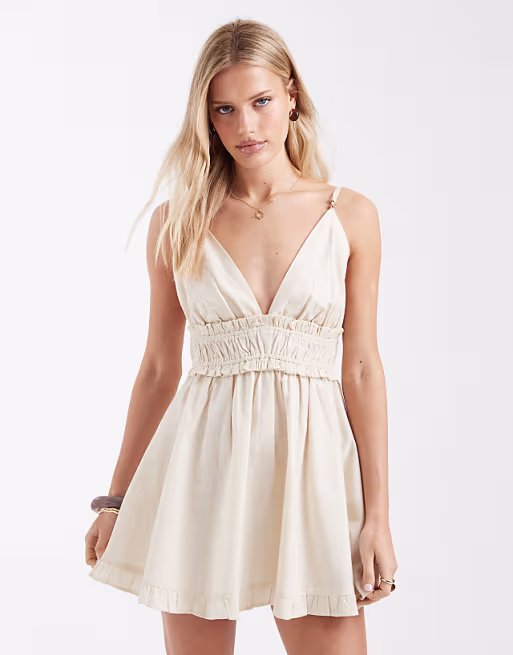 Aray mini beach dress in oat
