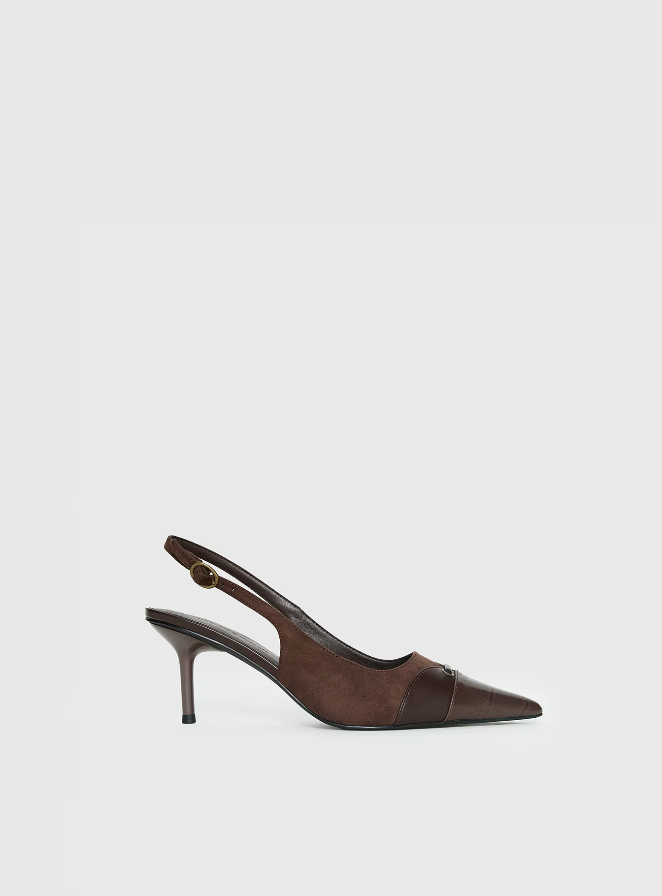 Tiptoe Slingback Heels Brown