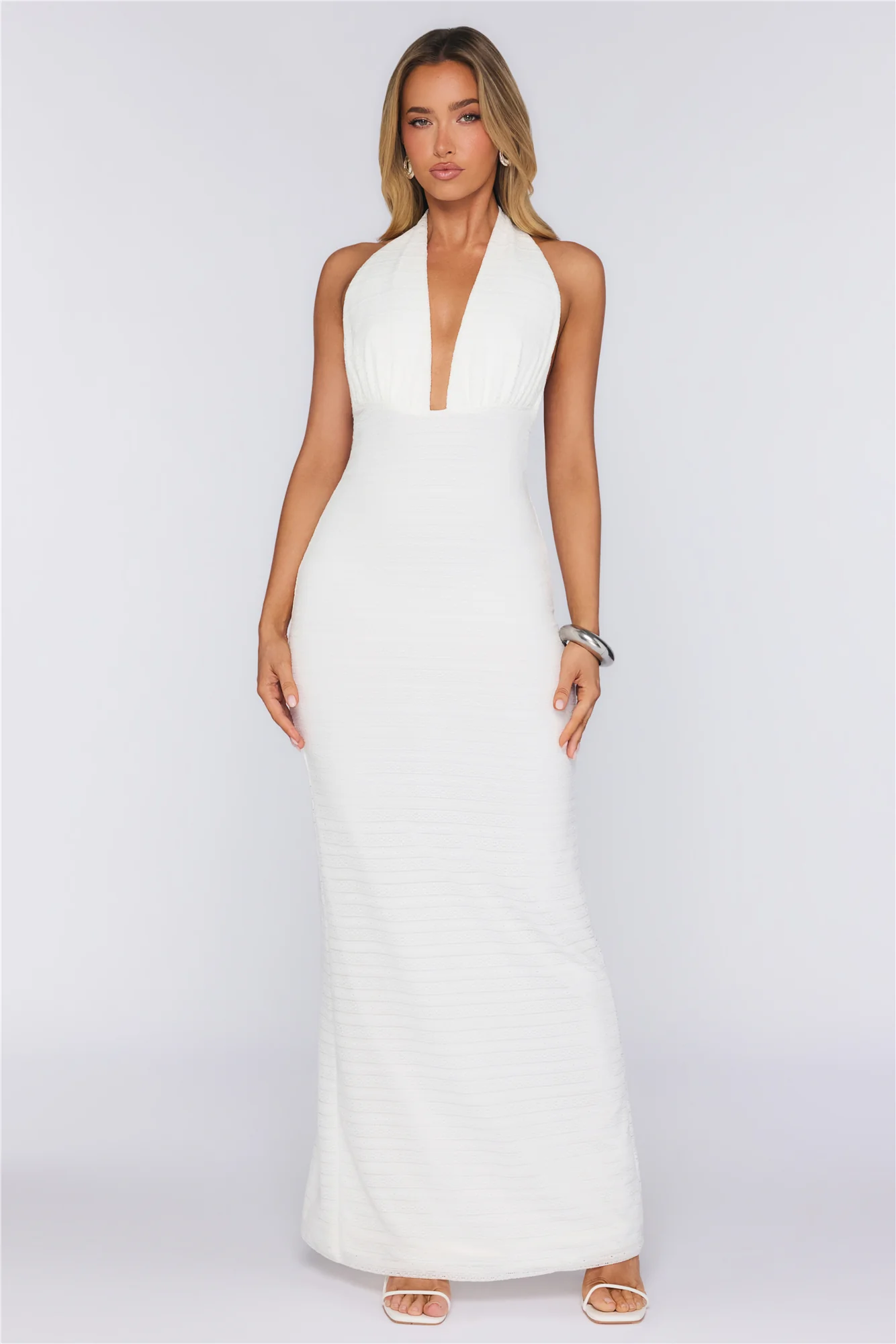Chic By Day Halter Maxi Dress White
