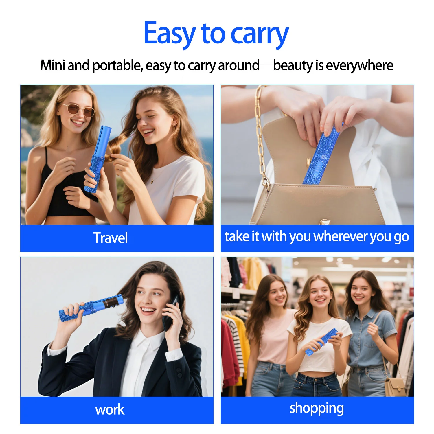 Wireless Cordless Hair Straightener 5000mAh Portable Flat Iron