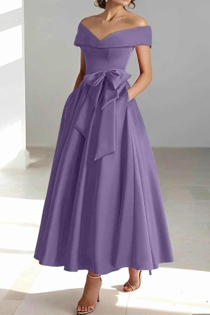 Off The Shoulder Sleeveless Ankle Length Mother Dresses CM0332