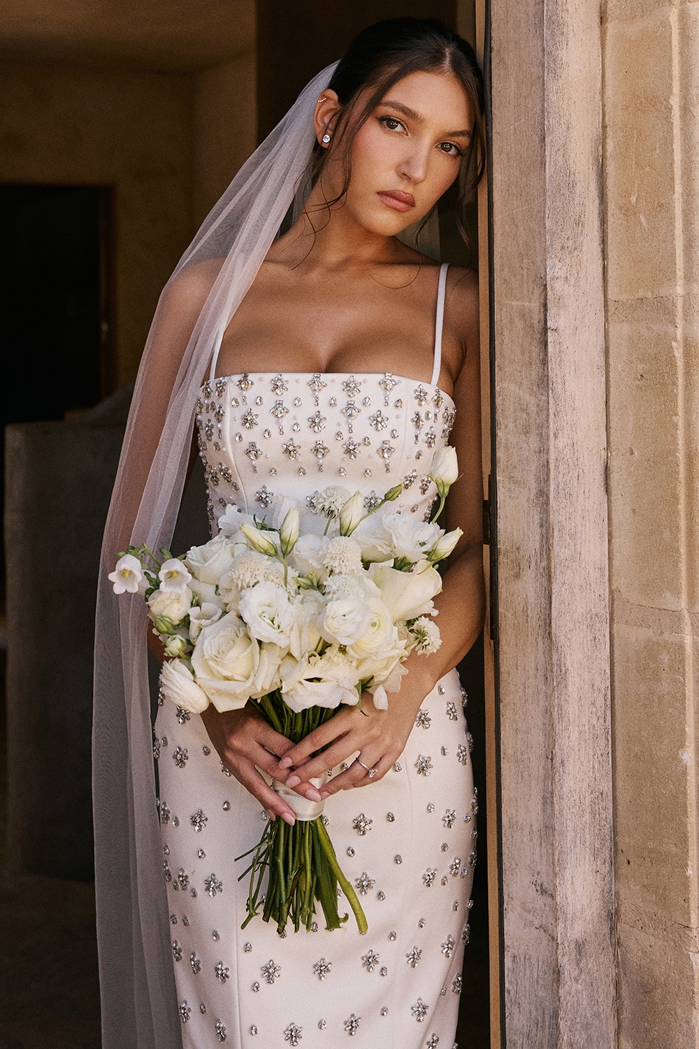 Ivory Embellished Corset Wedding Gown