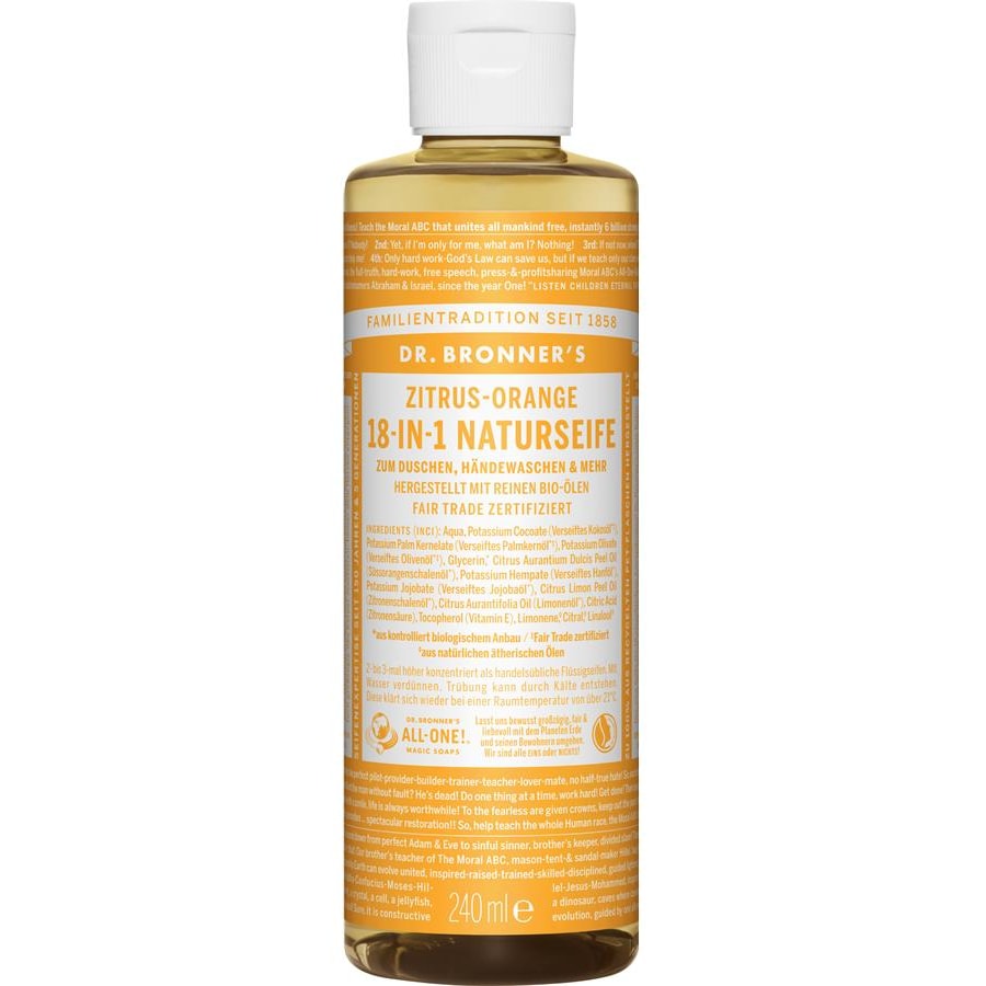 Dr. Bronner's Mydła w płynie Naturalne mydło cytrusowo-pomarańczowe 18 w 1