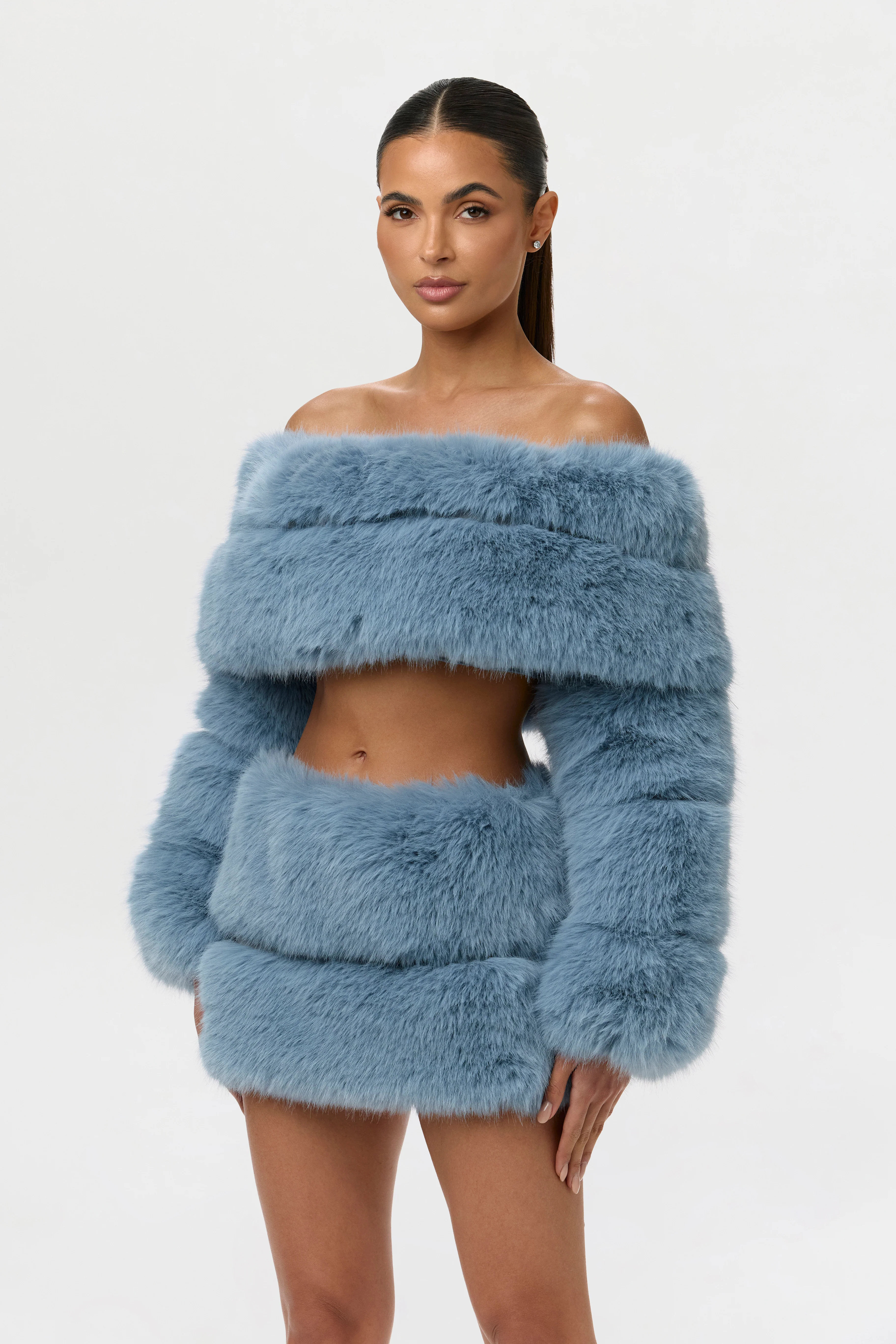 Faux Fur Pelted Mini Skirt