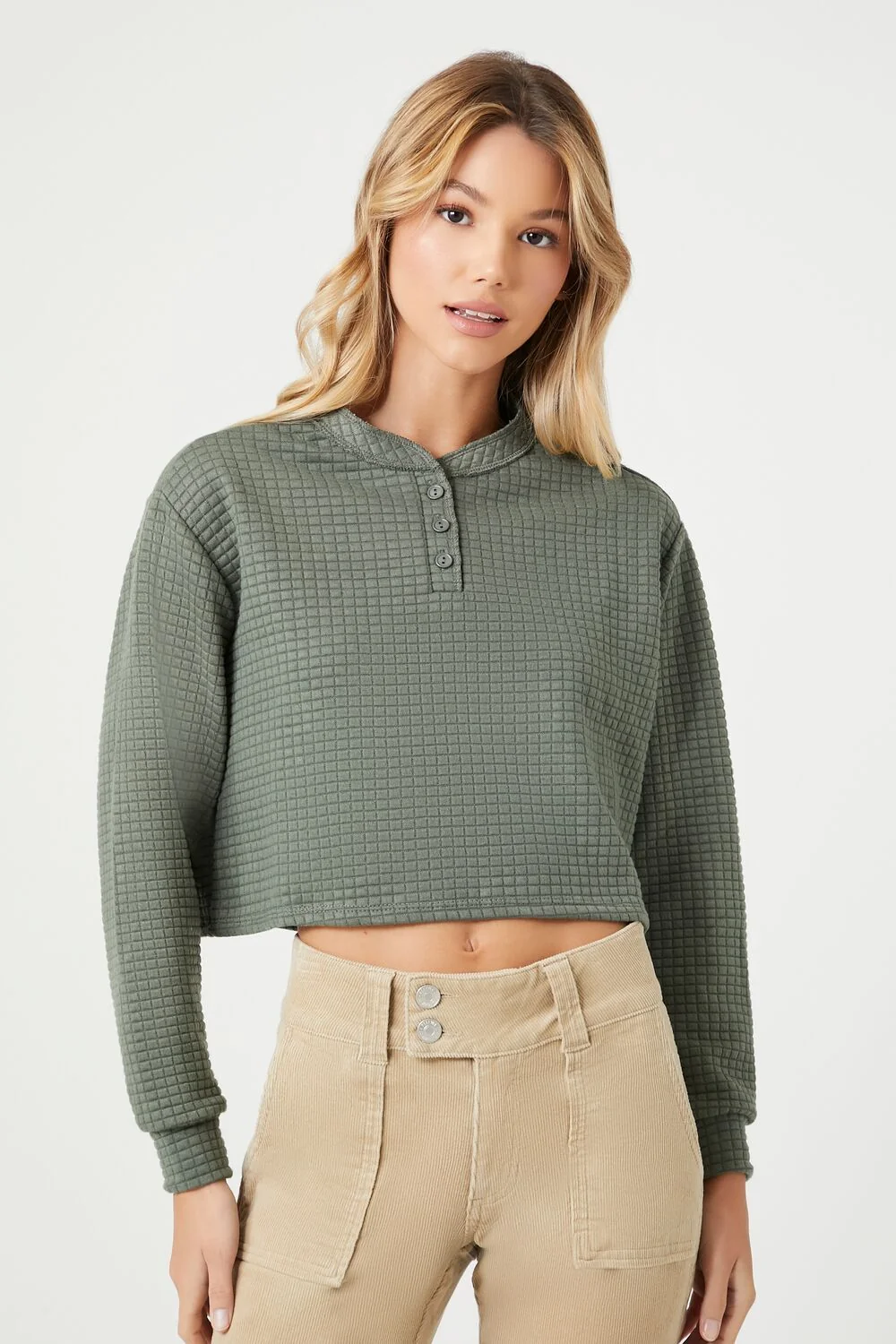 Waffle Knit Crop Top