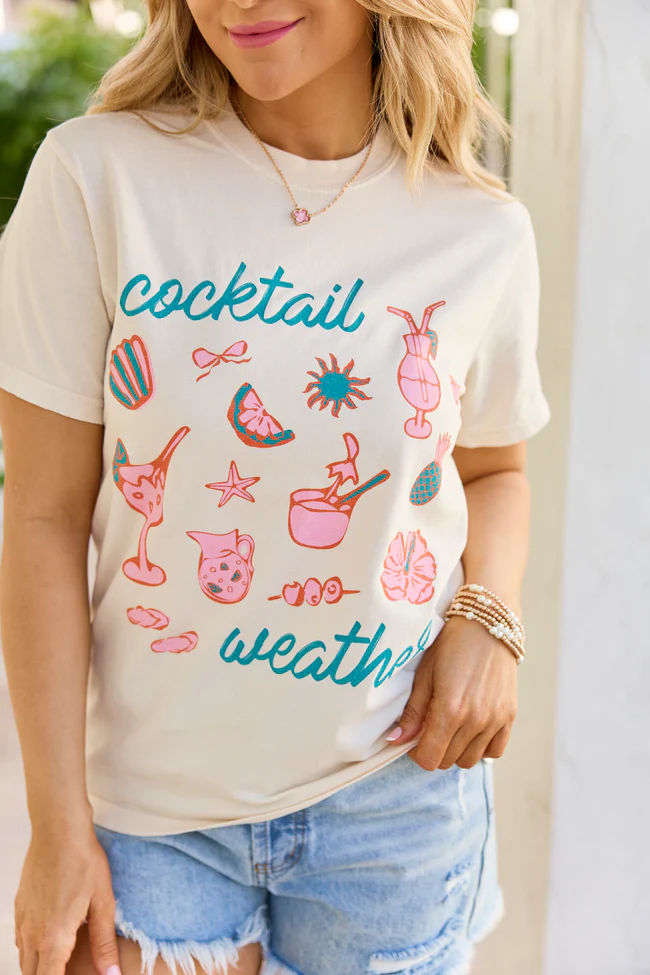 Cocktail Weather Ivory Graphic Tee