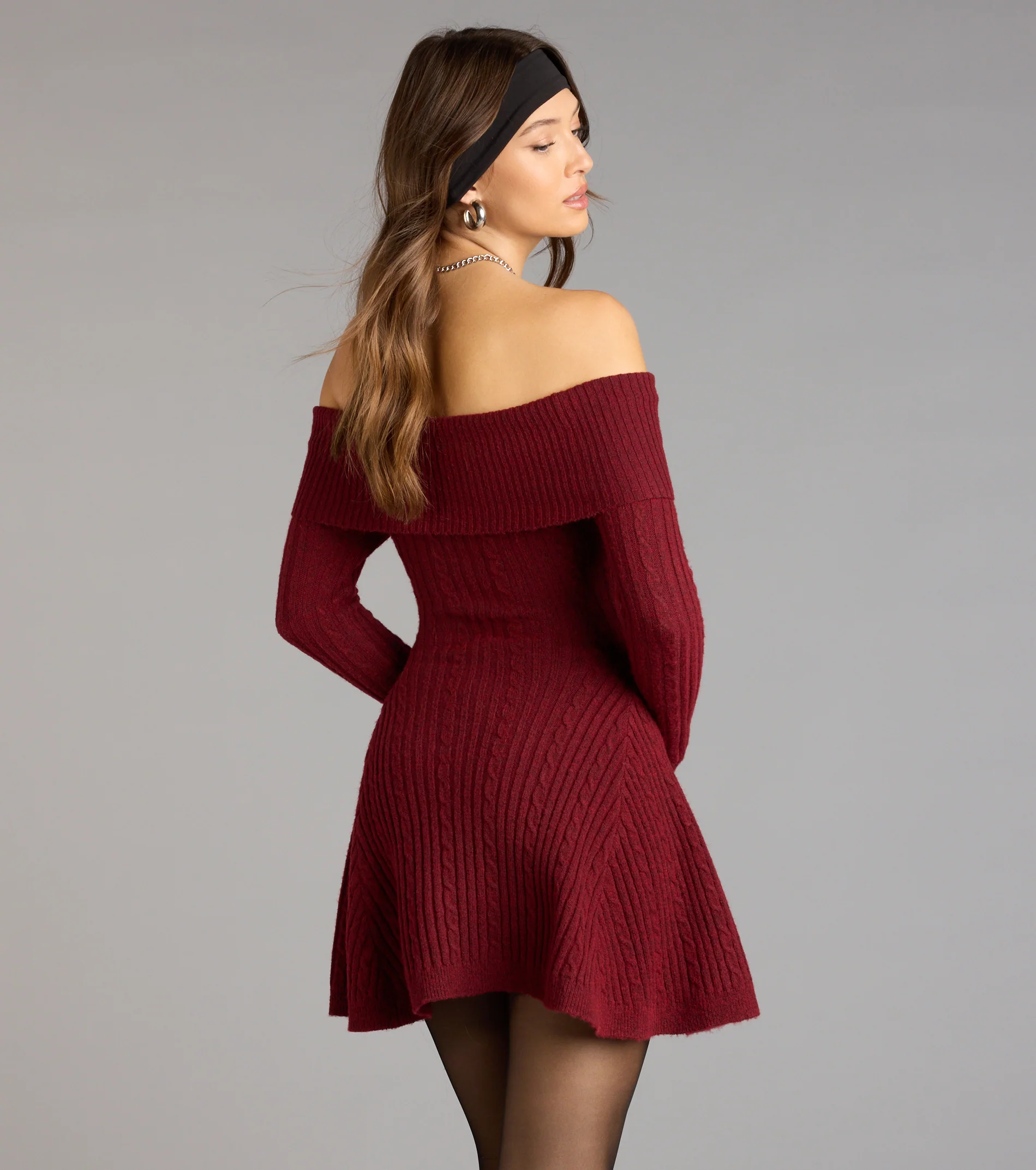 Wrapped Up Cute Off-The-Shoulder Dress