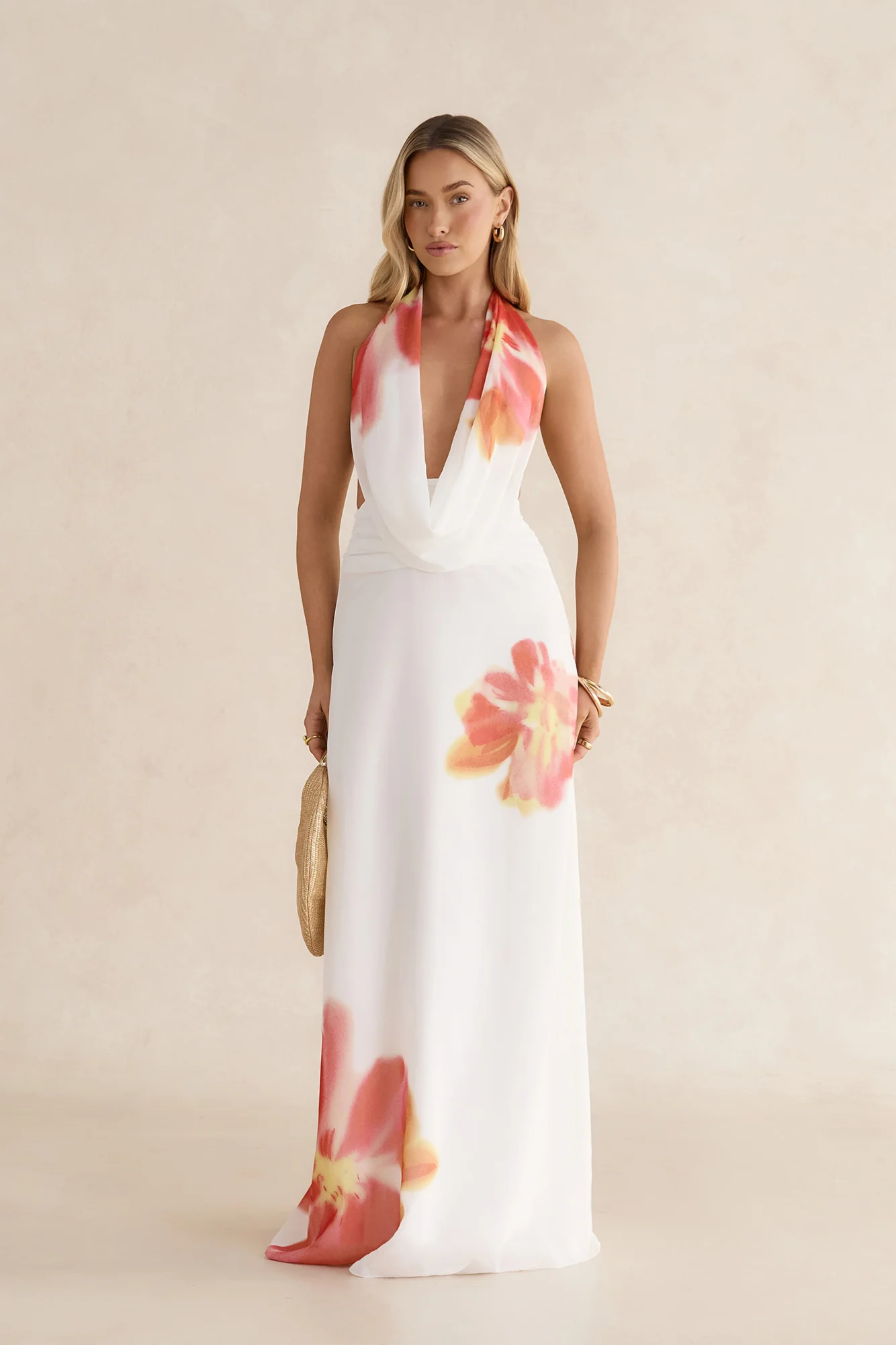 Orchid Oasis Maxi Dress White