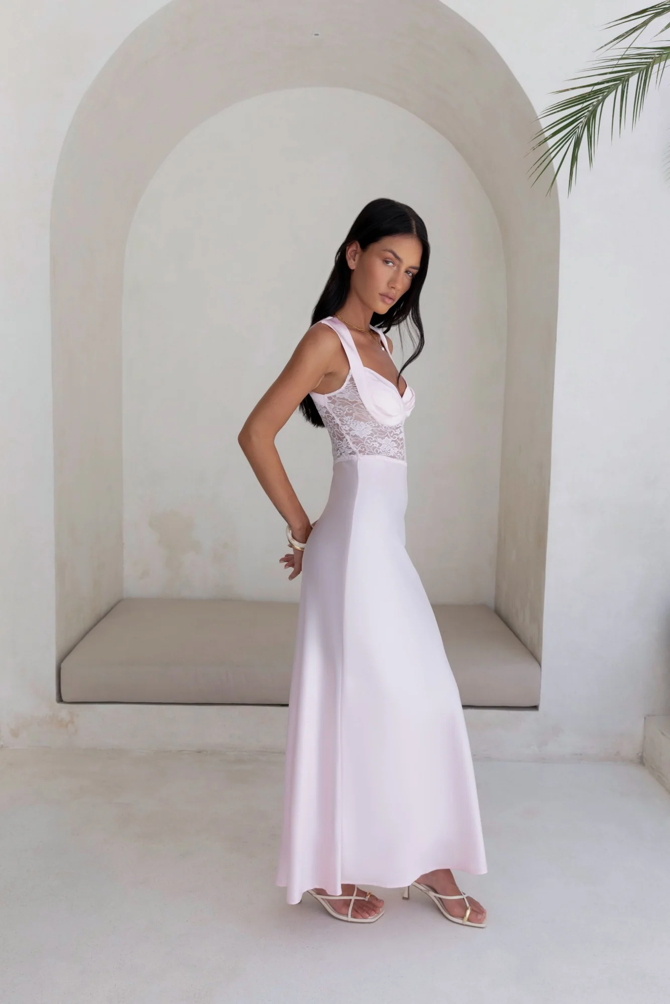 Milos Nights Midi Dress Pink - luluinthesky