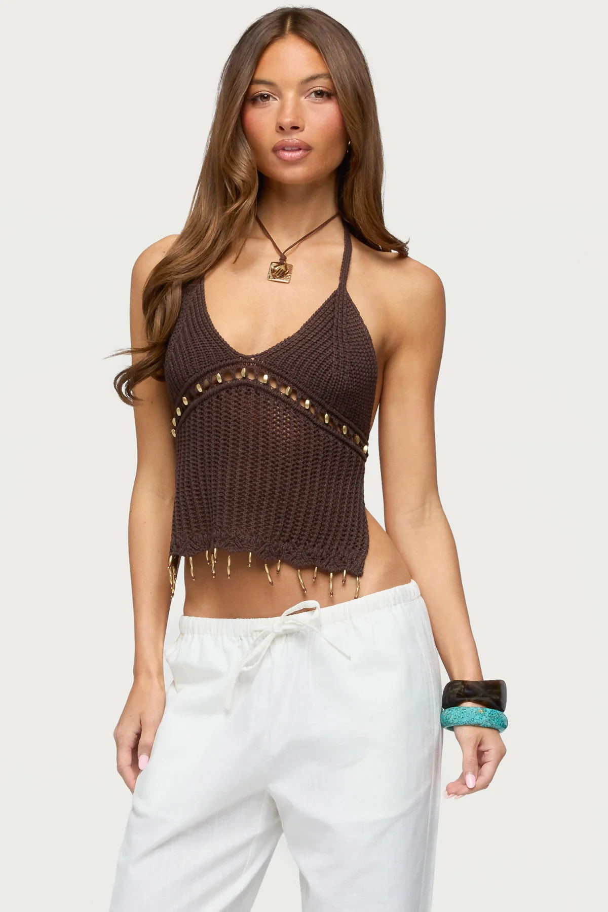Jenn Bead Crochet Backless Top