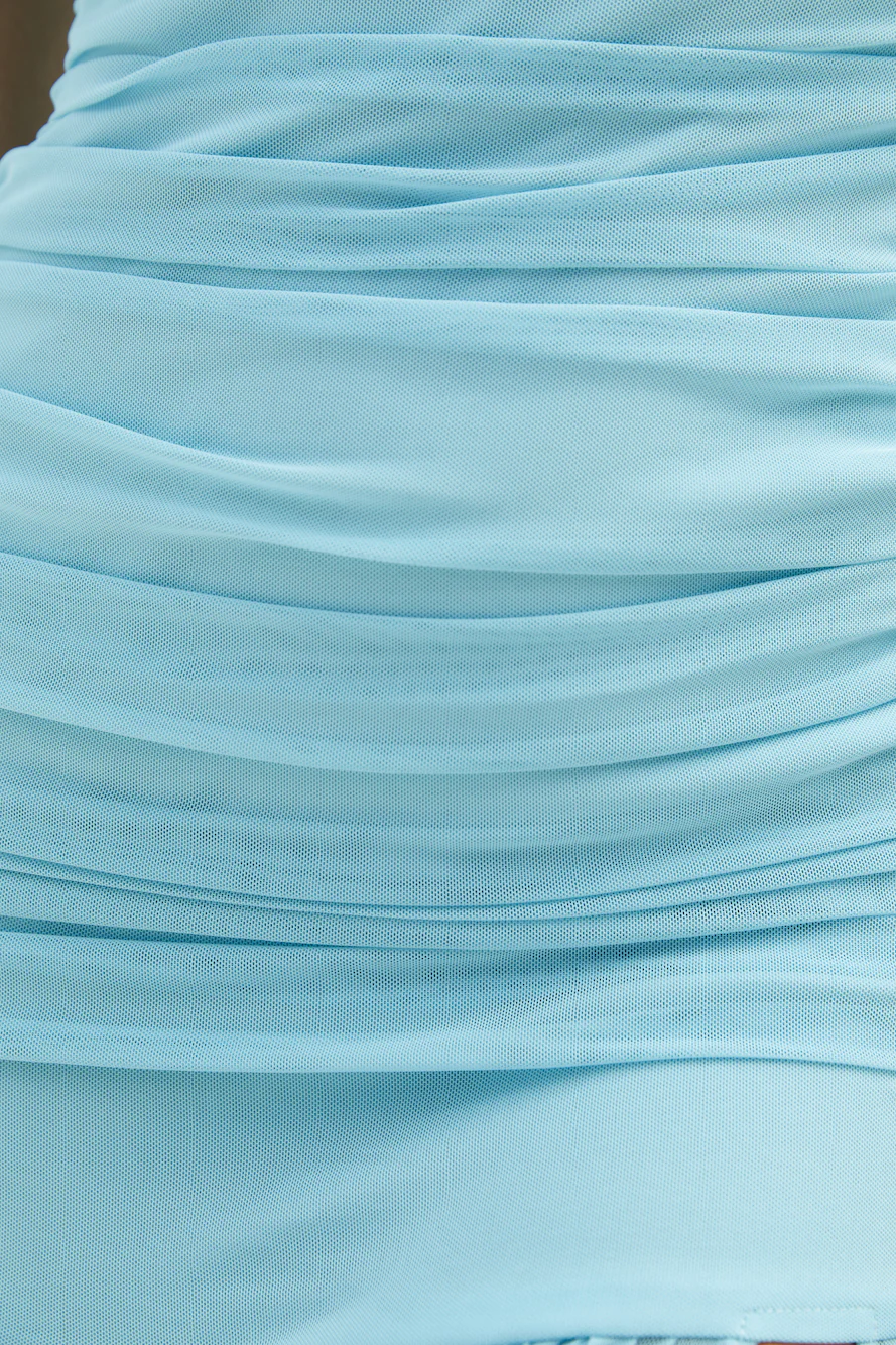Kiss Me Under The Sea Mesh Maxi Dress Blue