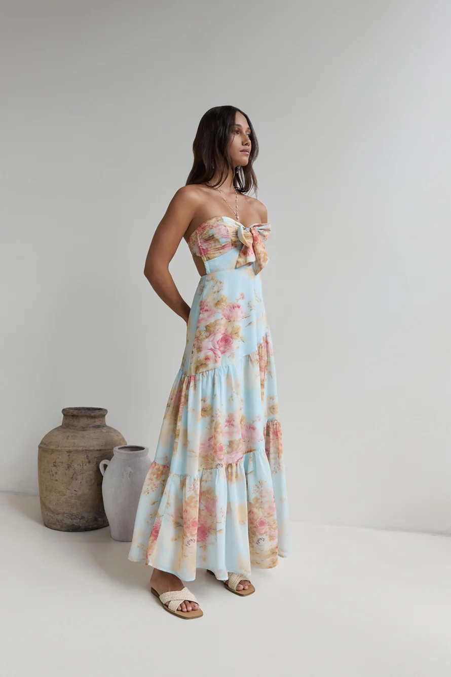 Beyond The Glow Strapless Maxi Dress Print