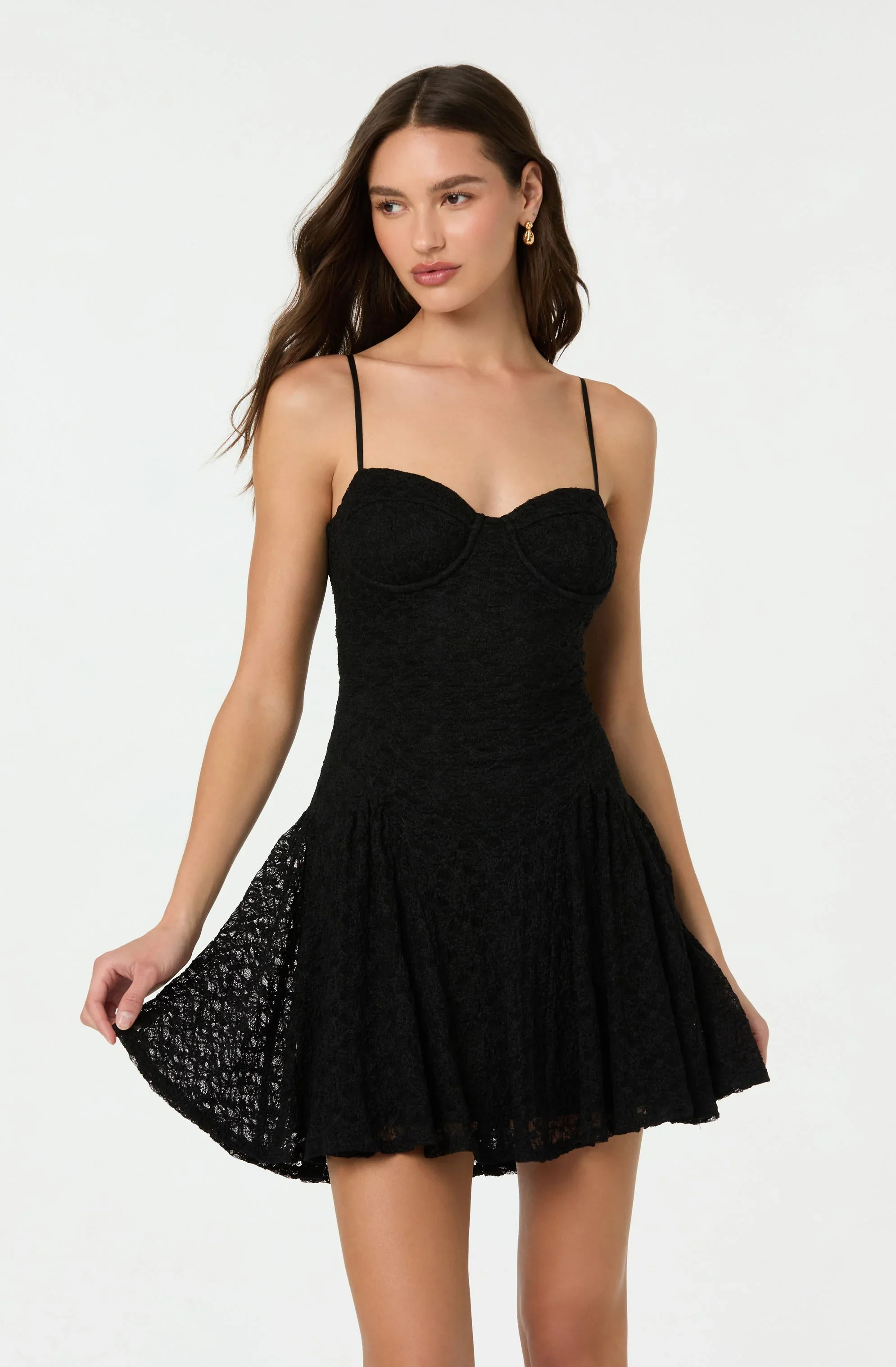 Lace Bustier Mini Dress