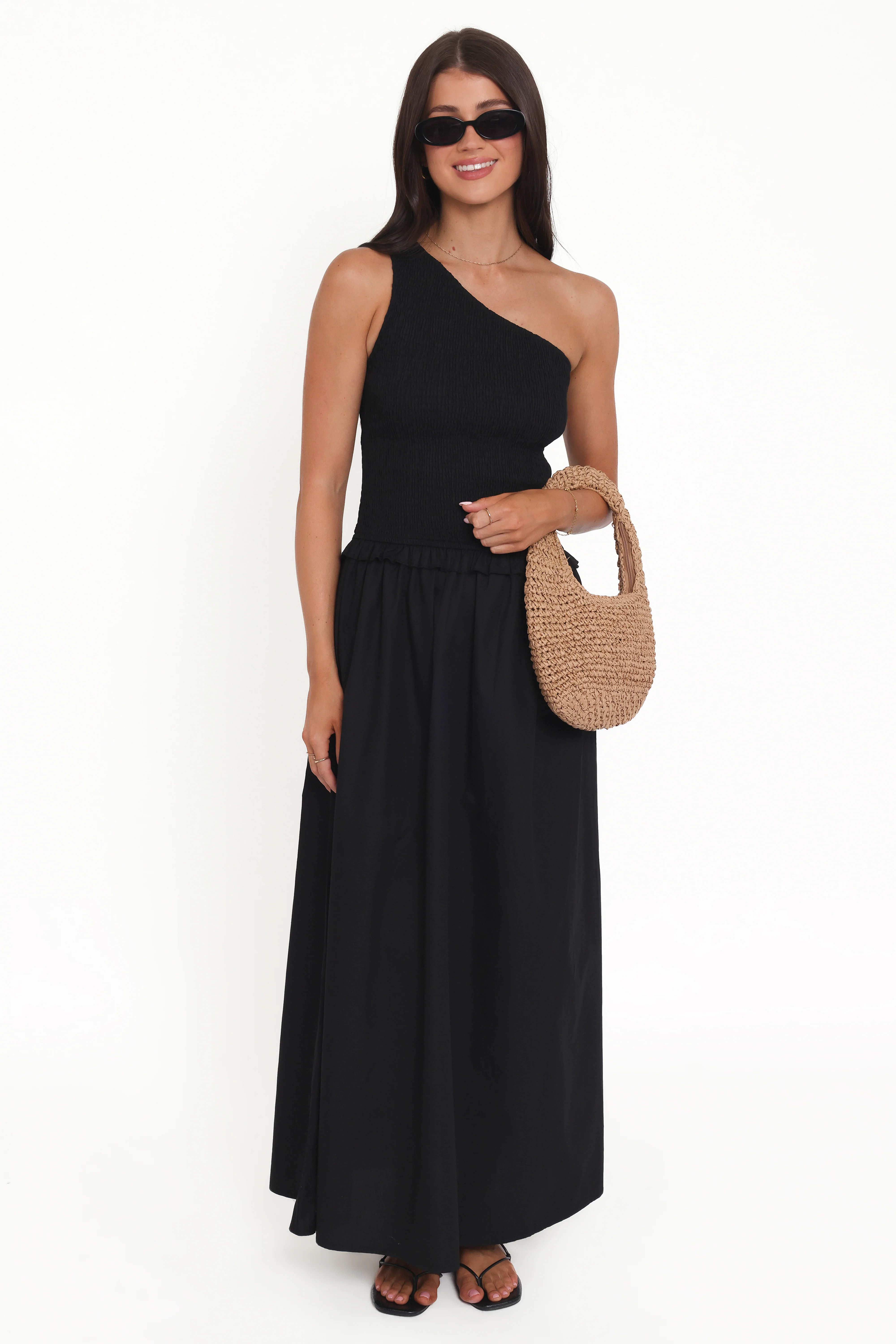 Myla One Shoulder Maxi Dress - Black