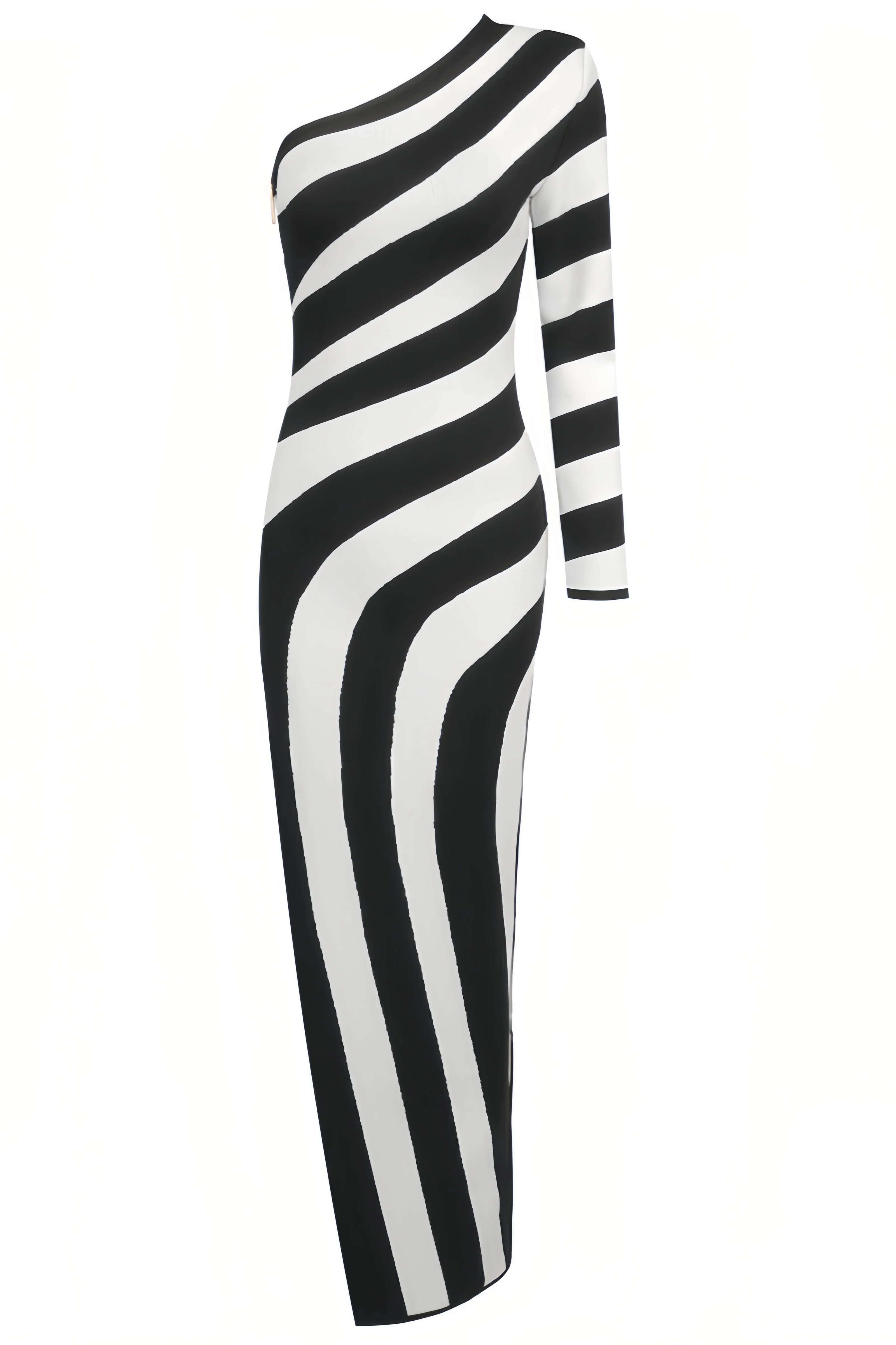 Delia Black and White Striped Maxi Dress