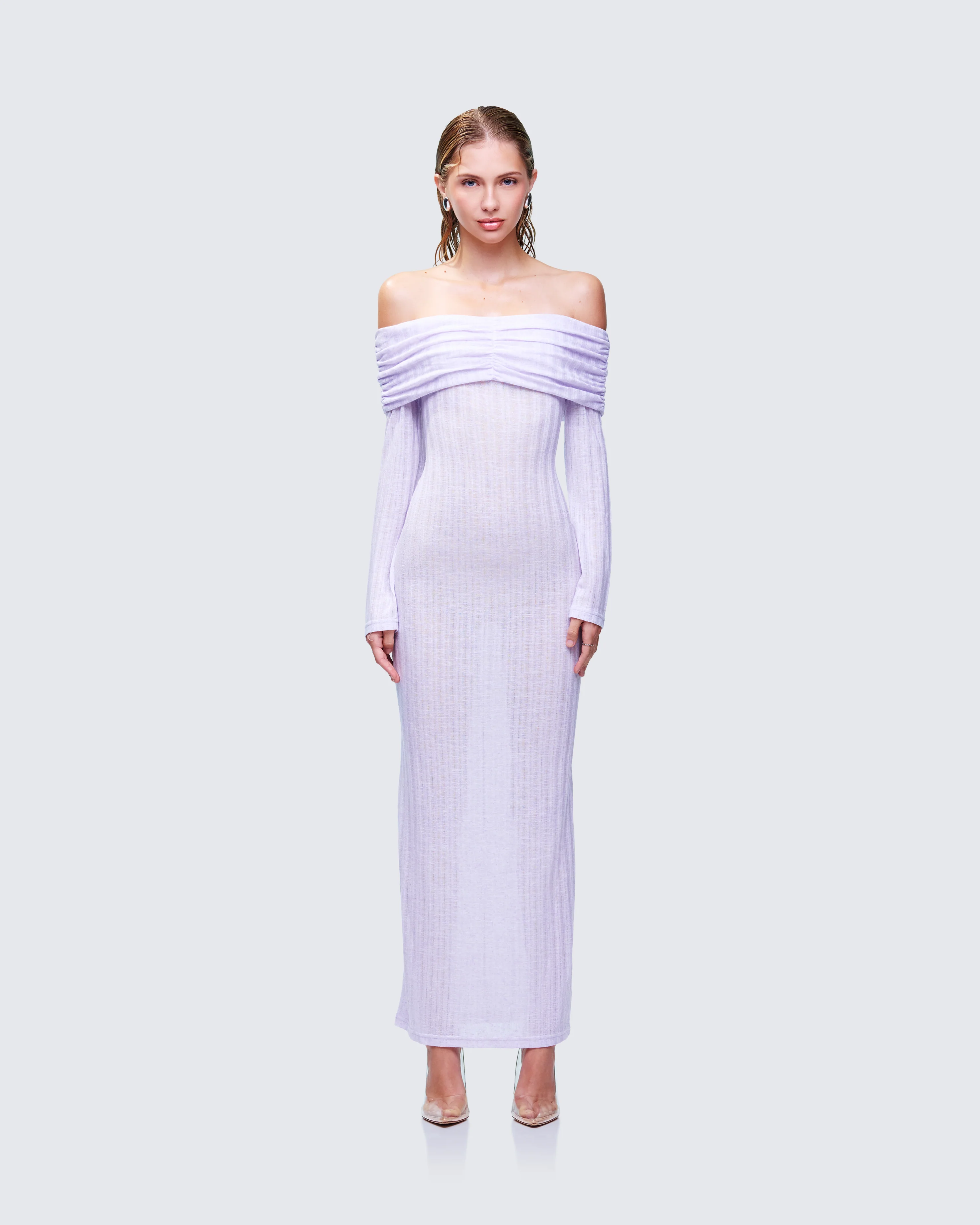Sian Purple Knit Maxi Dress