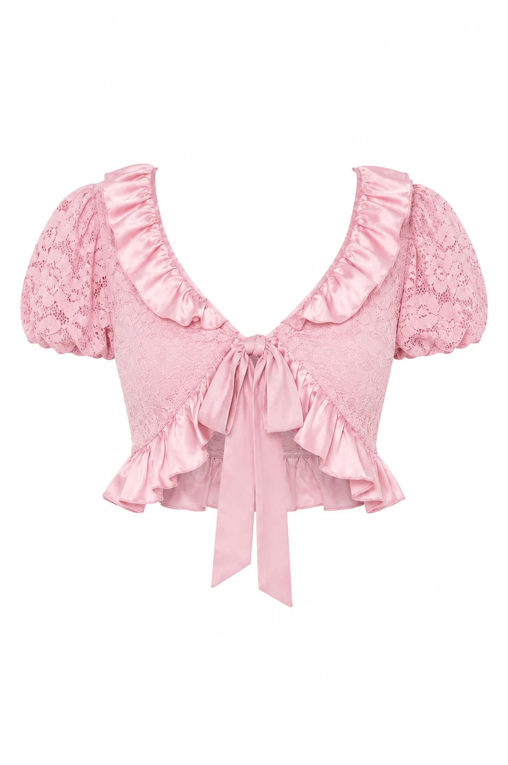 Ruffled Lace Crop Top