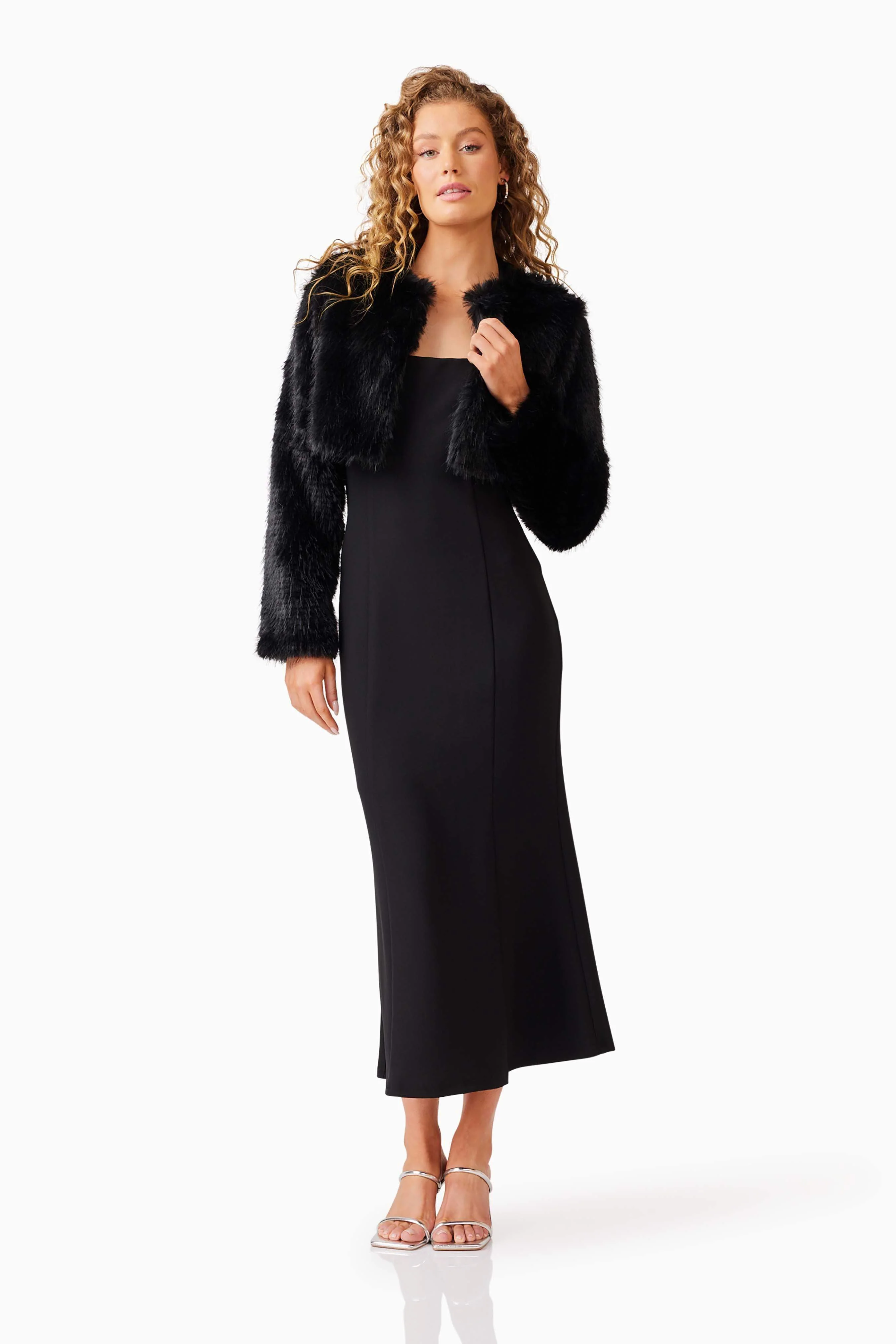 Desiree Cropped Jacket in Black