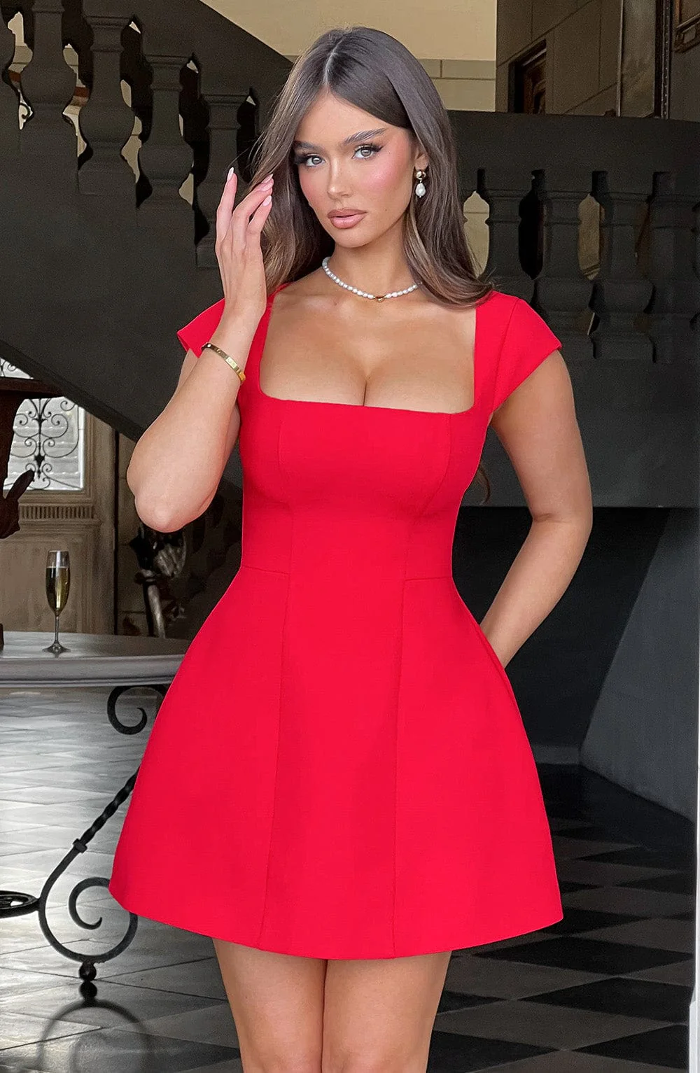 Lena Mini Dress - Red