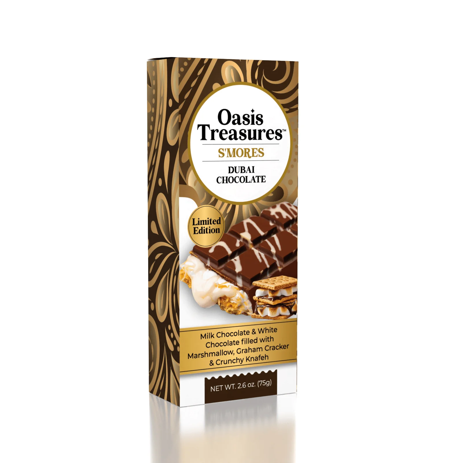 Dubai Chocolate Bar Limited Edition S'mores by Oasis Treasures 75g (2.65oz)