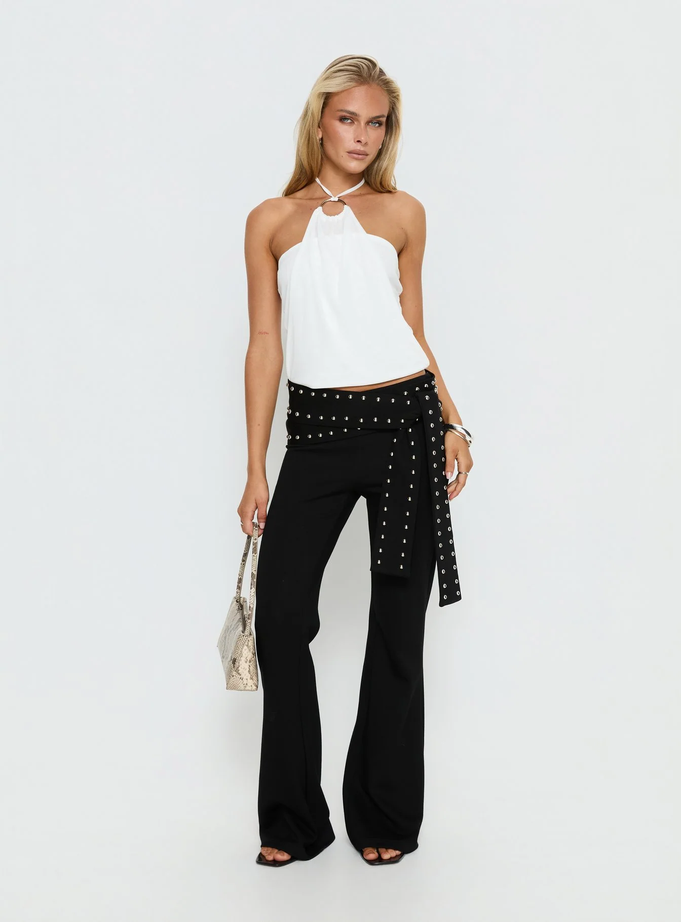 Hedlea Draped Ring Detail Top White