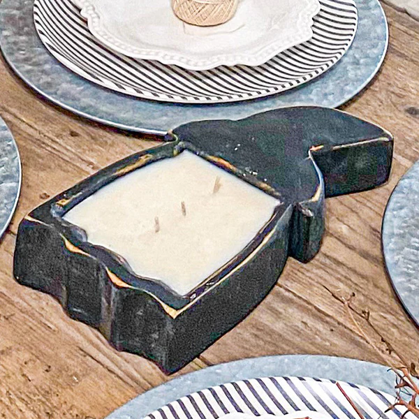 Halloween Wooden Bowl Scented Candle, Choose Your Style