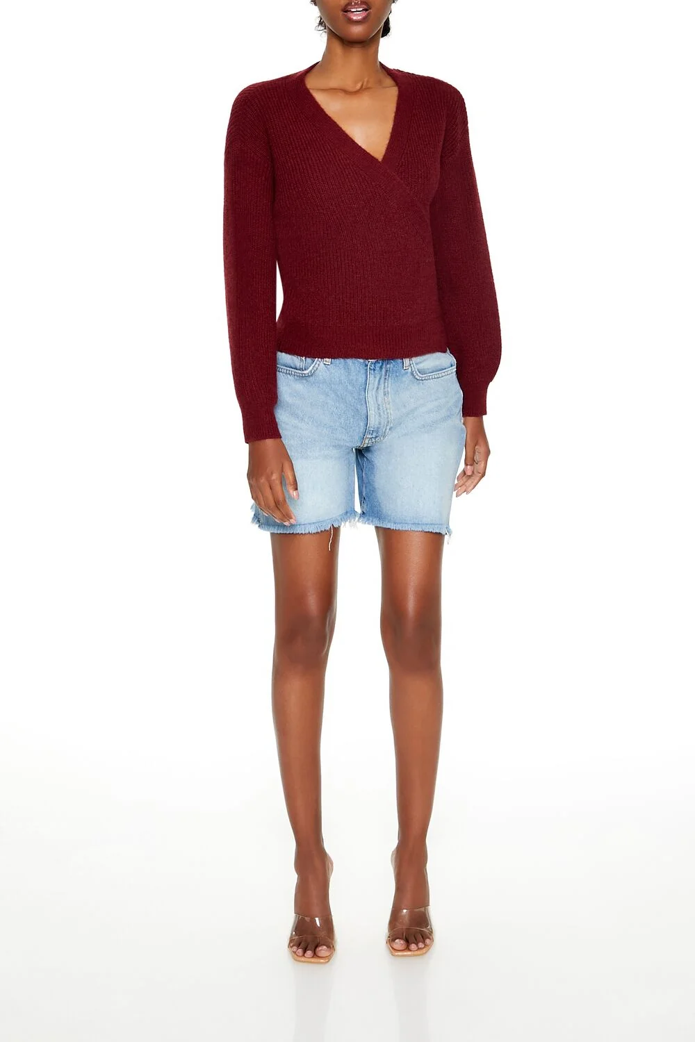 Drop-Sleeve Wrap Sweater