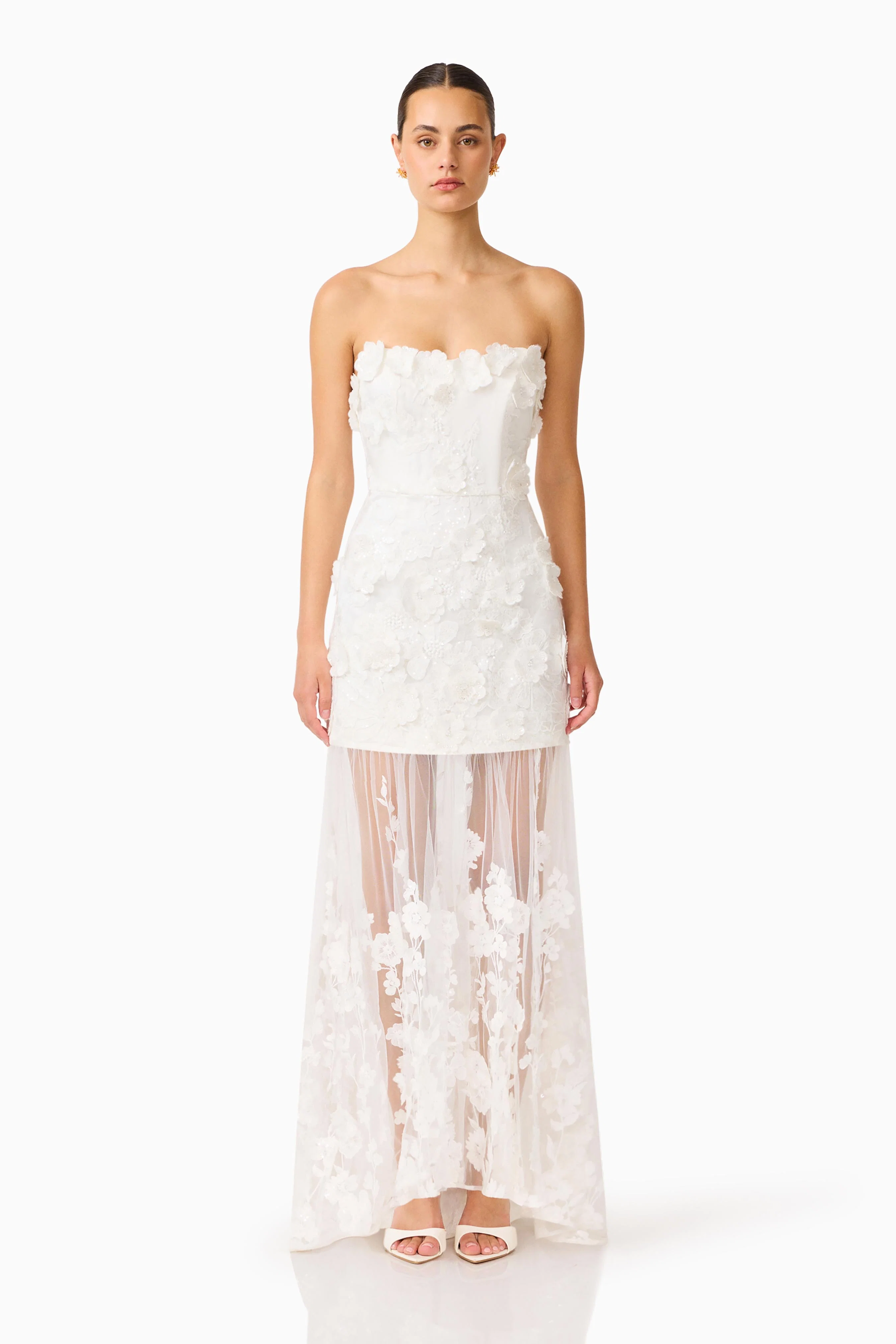 Lorina Sweetheart Gown in White