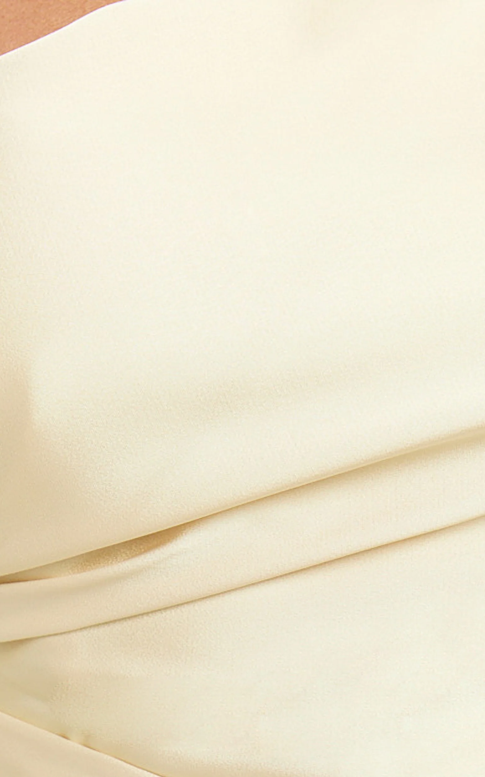 Regina Midi Dress - One Shoulder Cut Out Side Detail  Dress in Butter