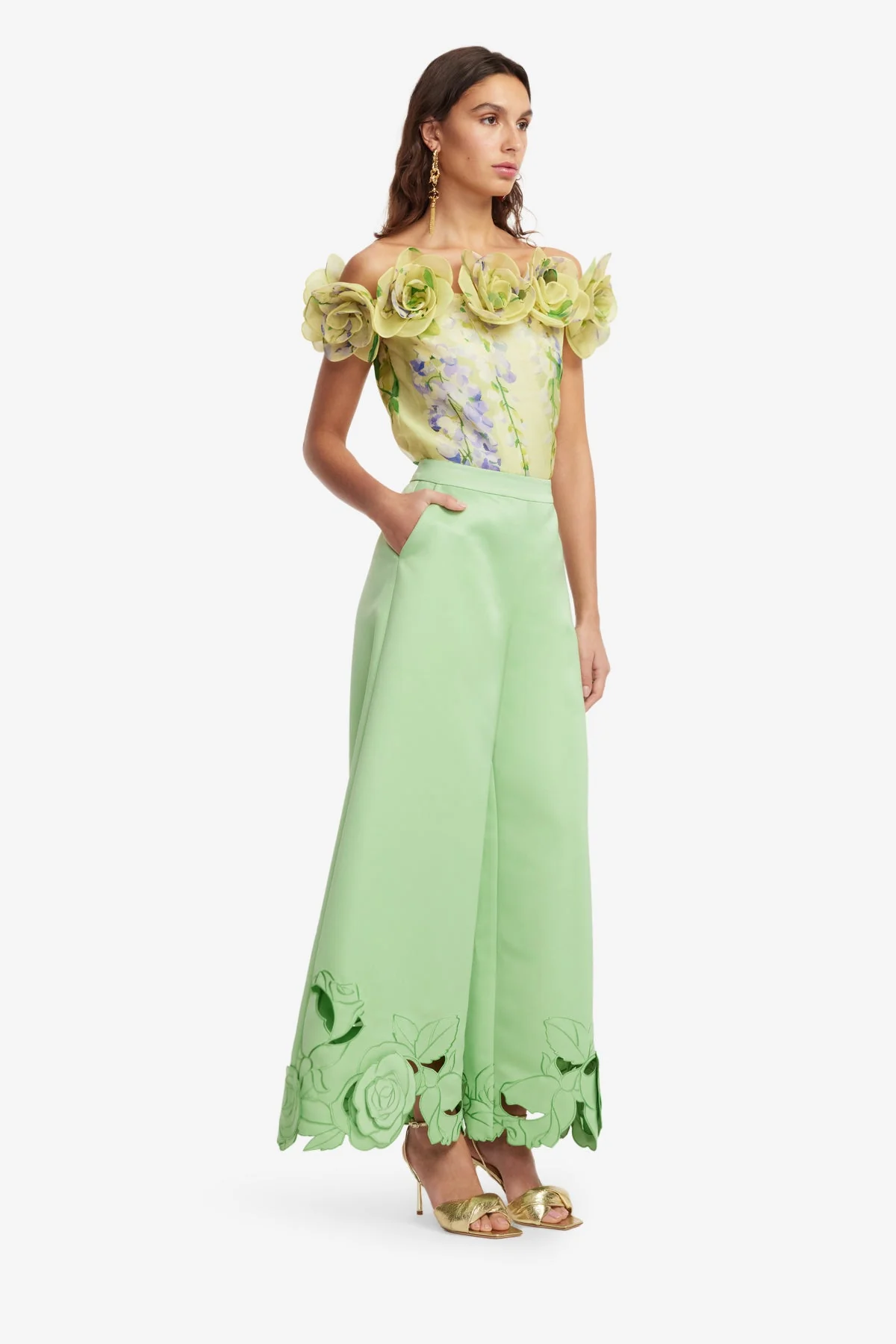 McKayla Off-Shoulder Top - Wisteria Print