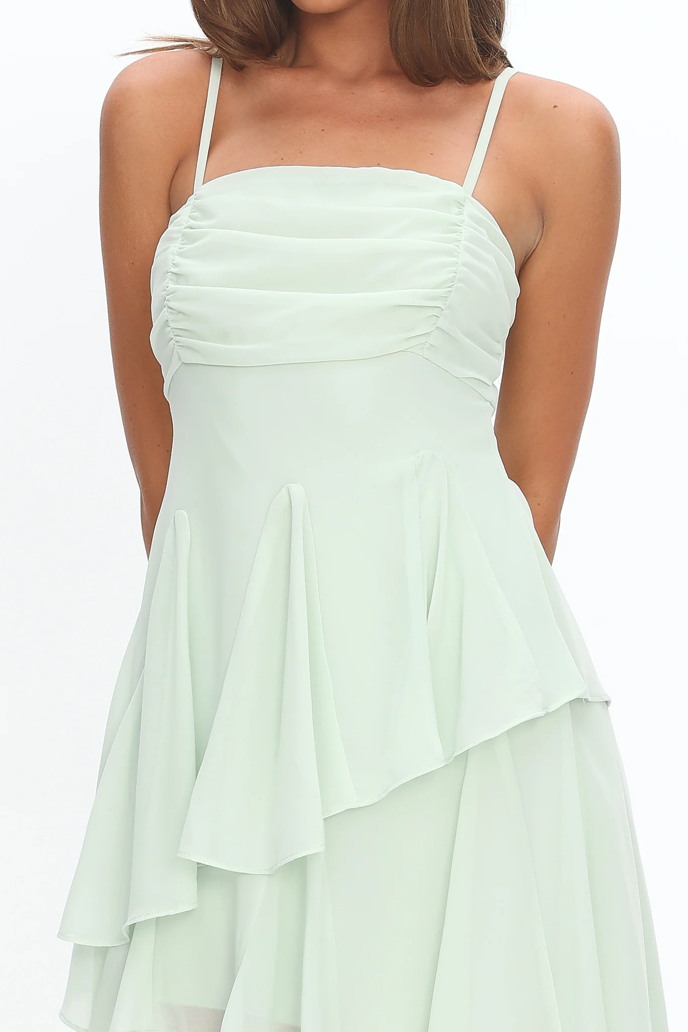 Skylah Asymmetric Hem Mini Dress Mint - luluinthesky