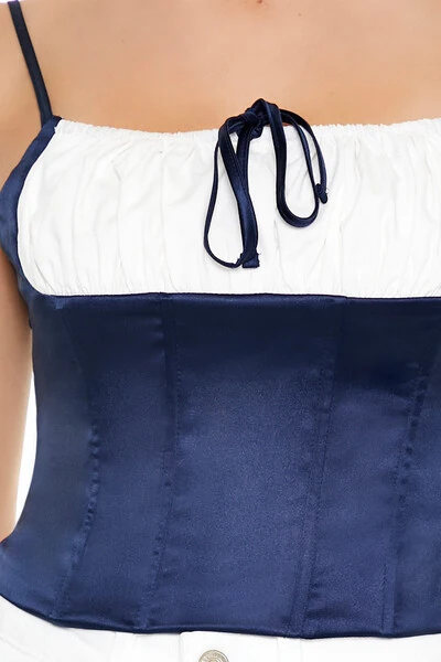 Colorblock Bustier Cropped Cami