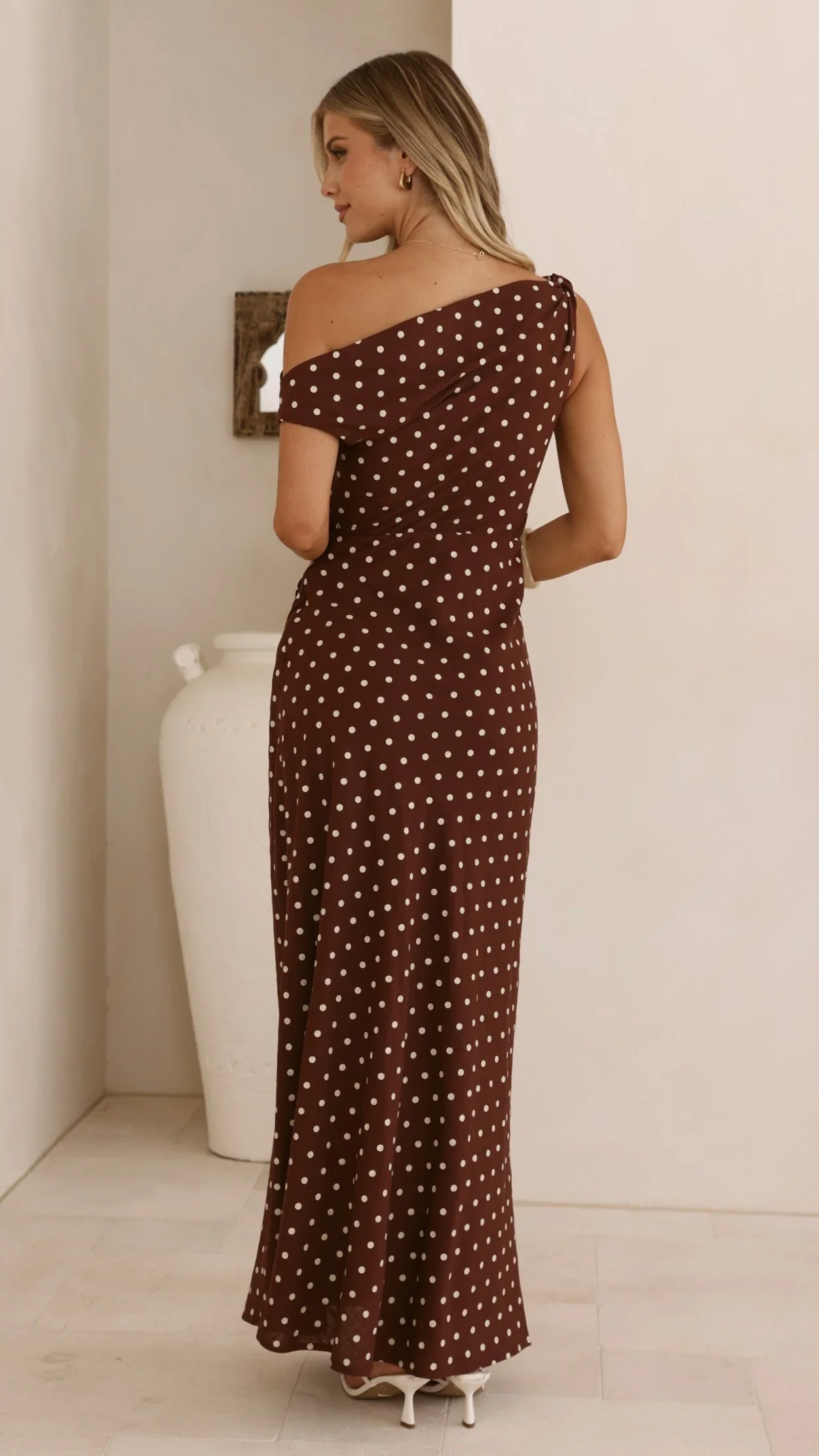 Gigi Maxi Dress - Chocolate/Nude Spot