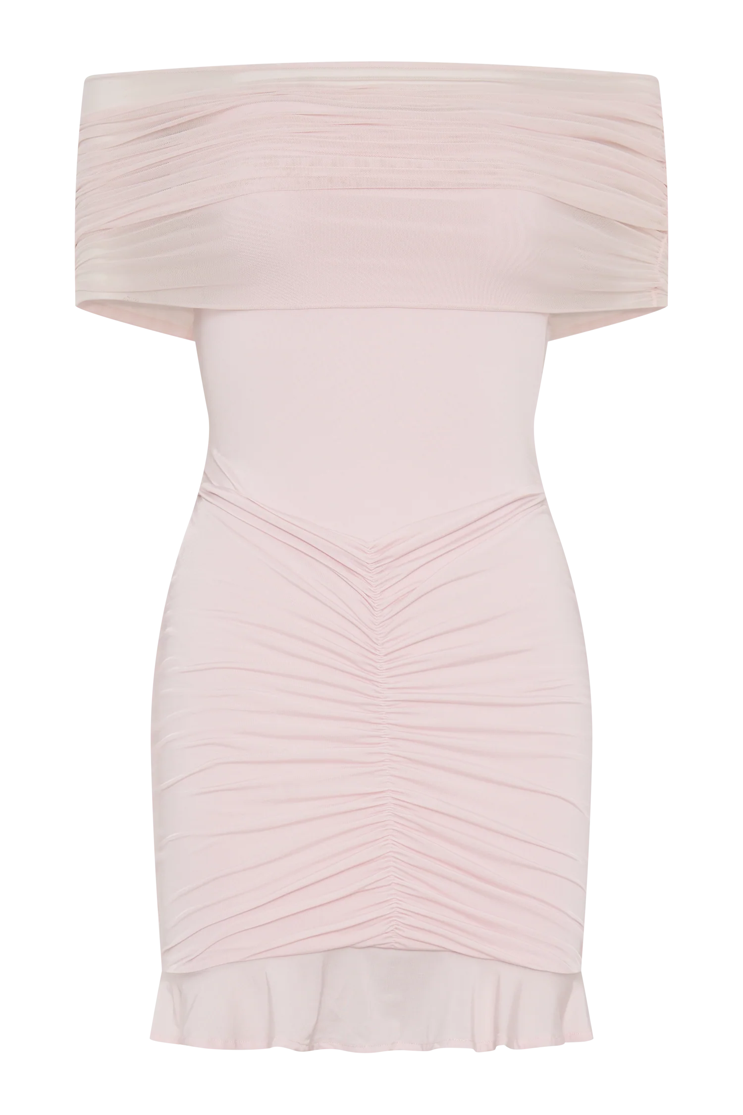 Caspian-Slinky-And-Mesh-Off-Shoulder-Mini-Dress-Pale-Pink