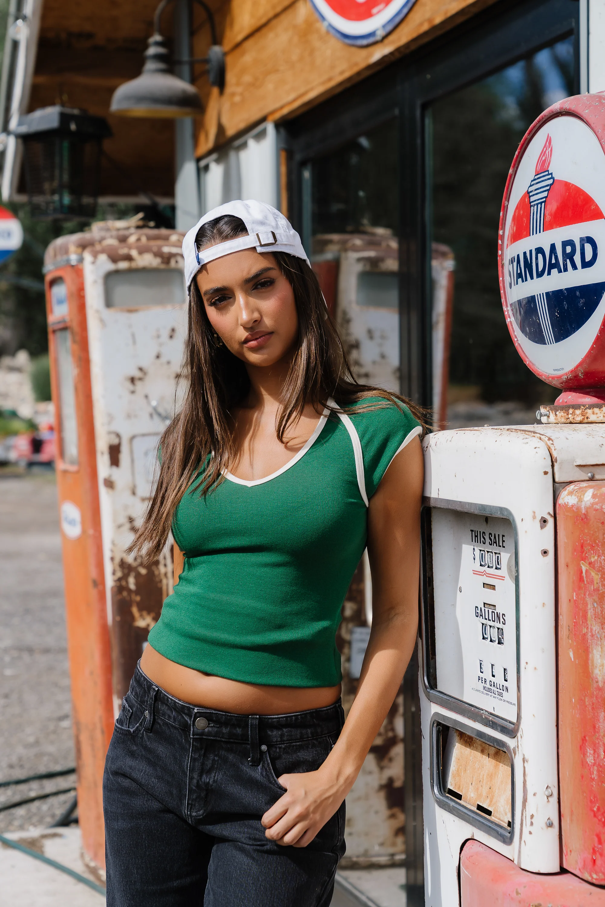 Jessi Contrast Top in Green