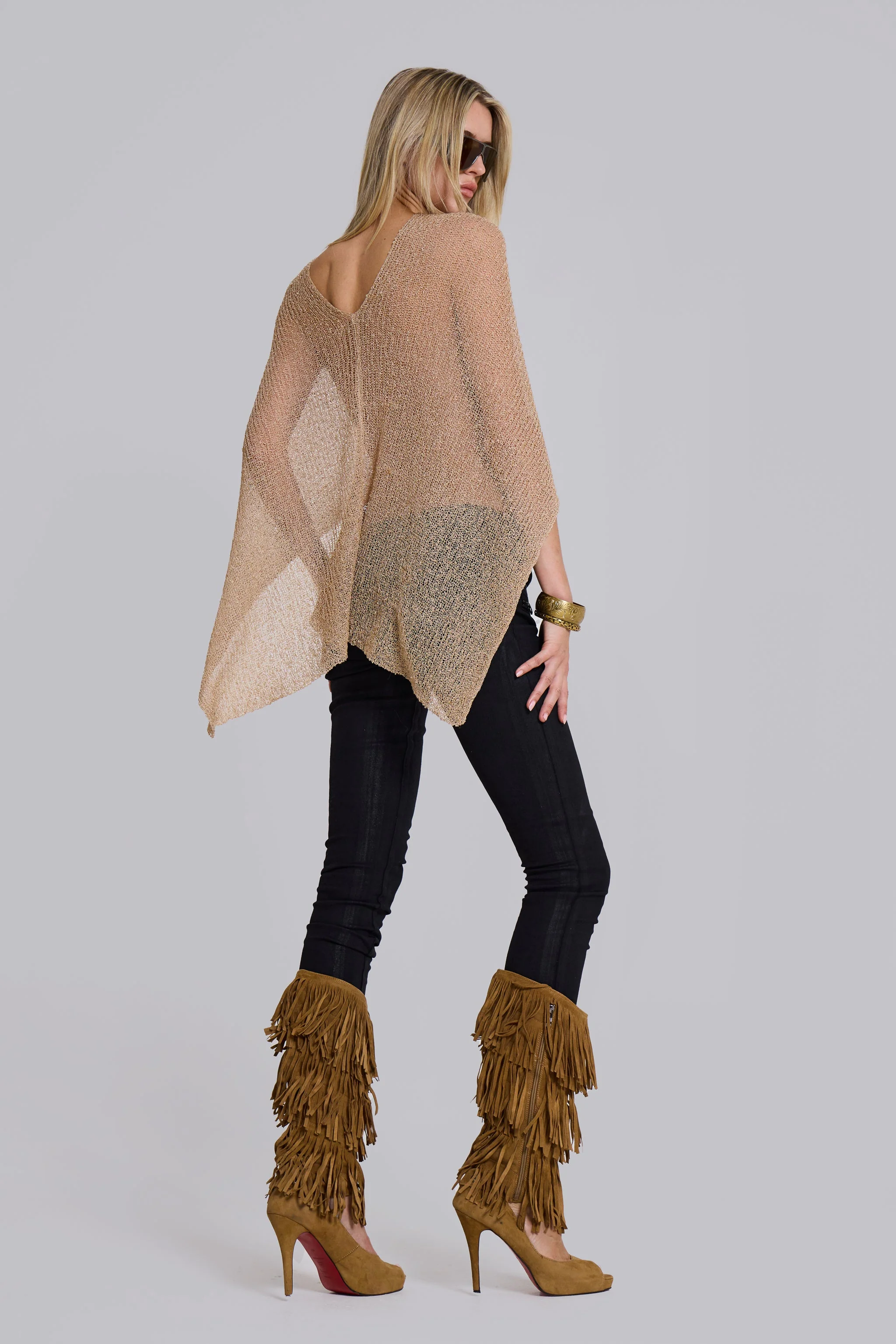 Infinity Multiway Knit Cape in Sand