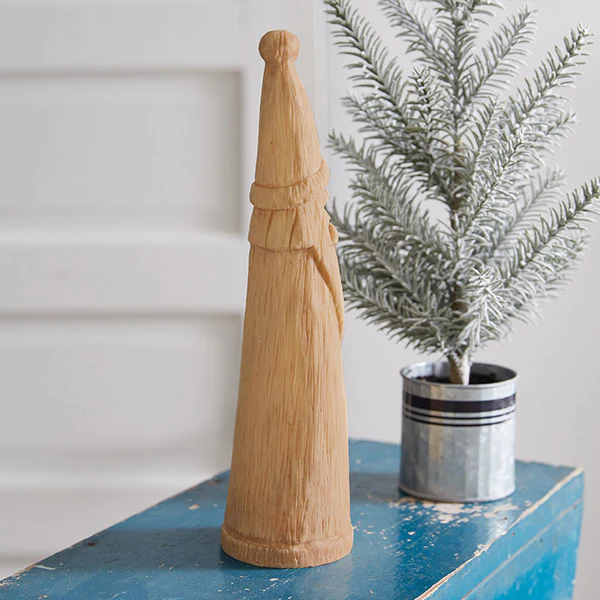 Vintage Carved Wood Inspired Santa Figurines