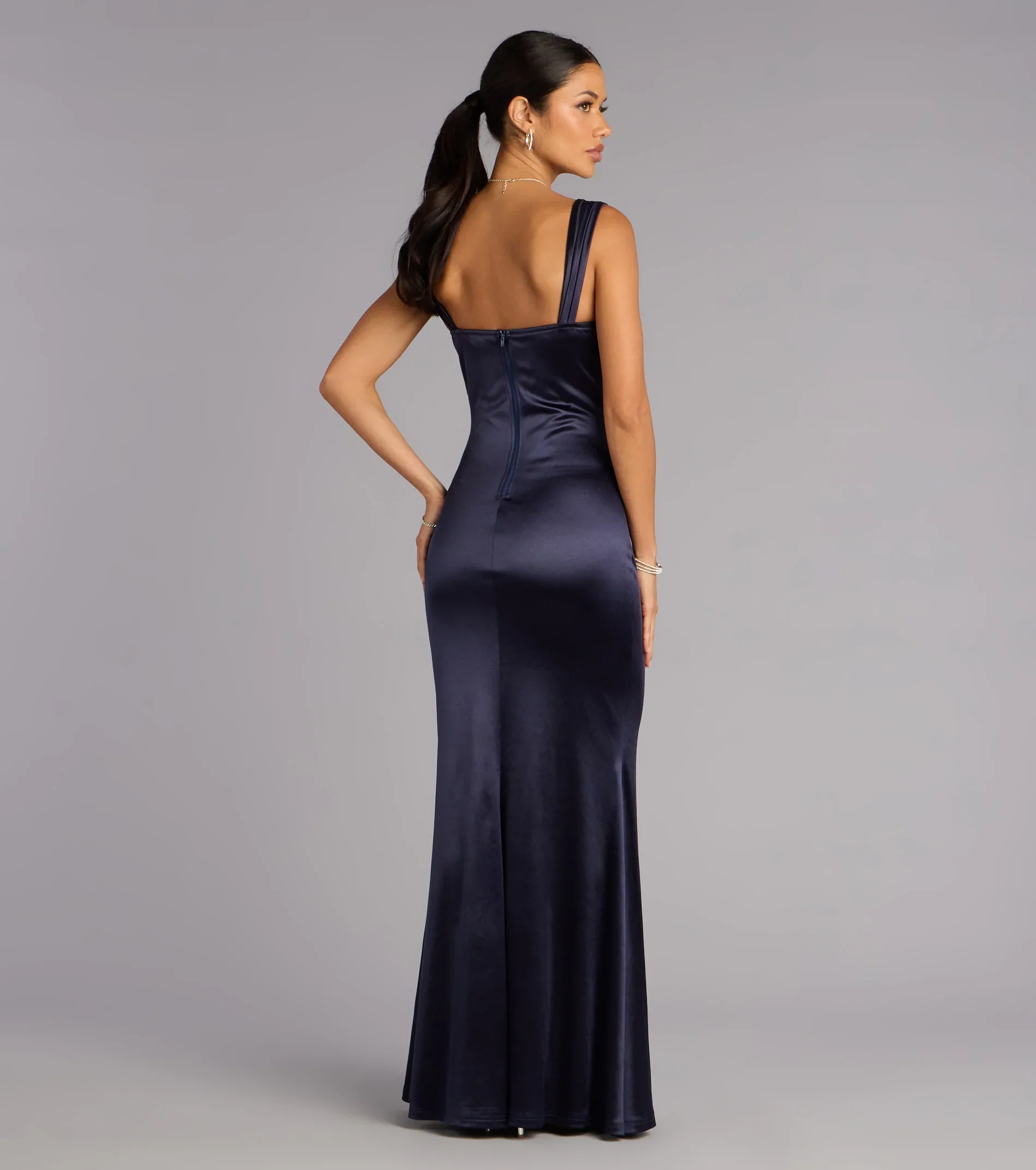 Maryanne Satin Lace Mermaid Formal Dress - luluinthesky