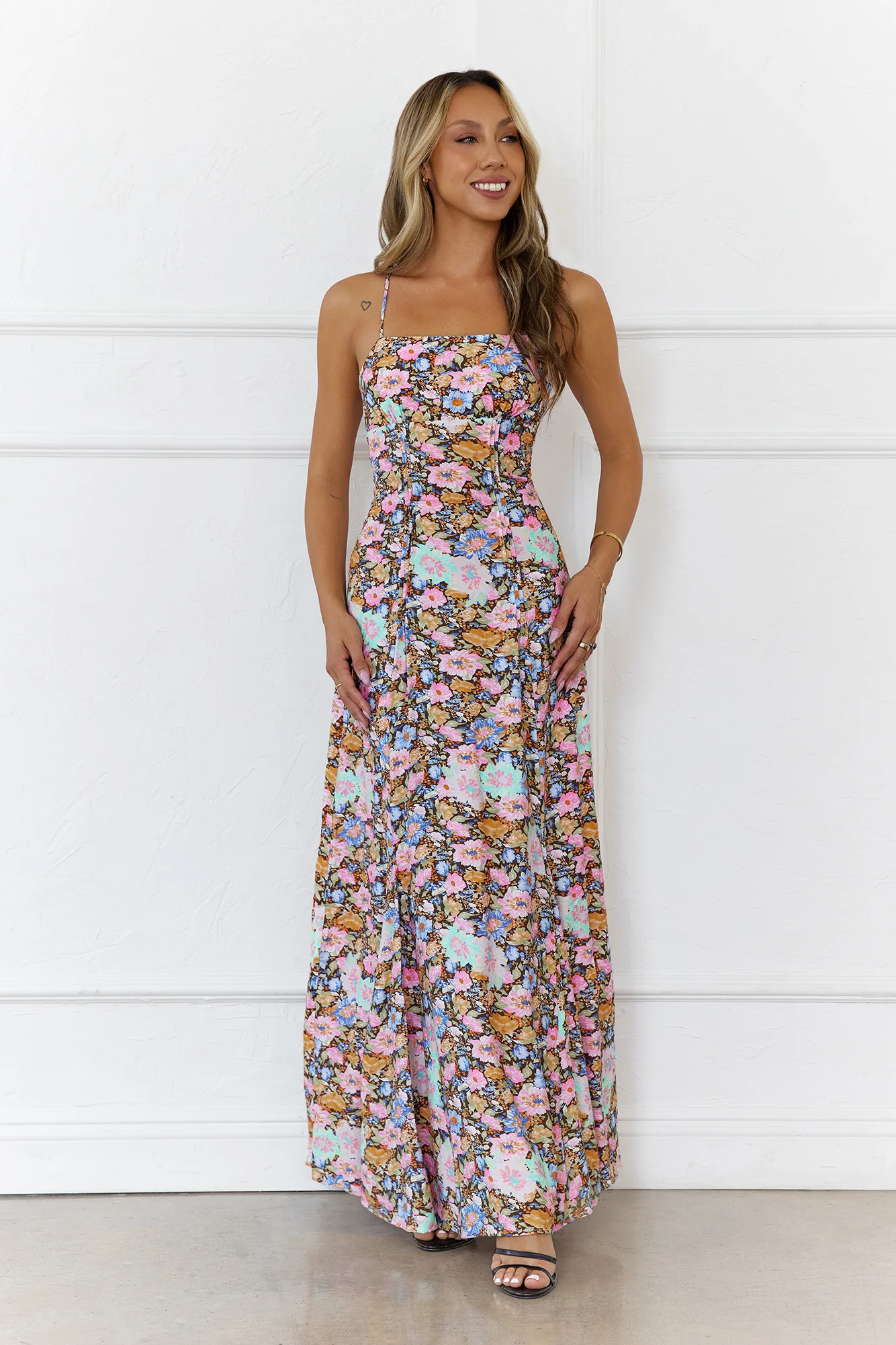 Palm Glow Maxi Dress Floral
