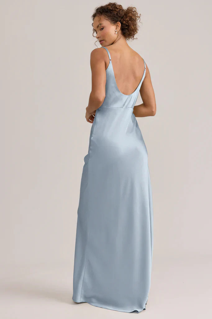 Ellapink Satin Dress | Ready To Ship | Sky Blue