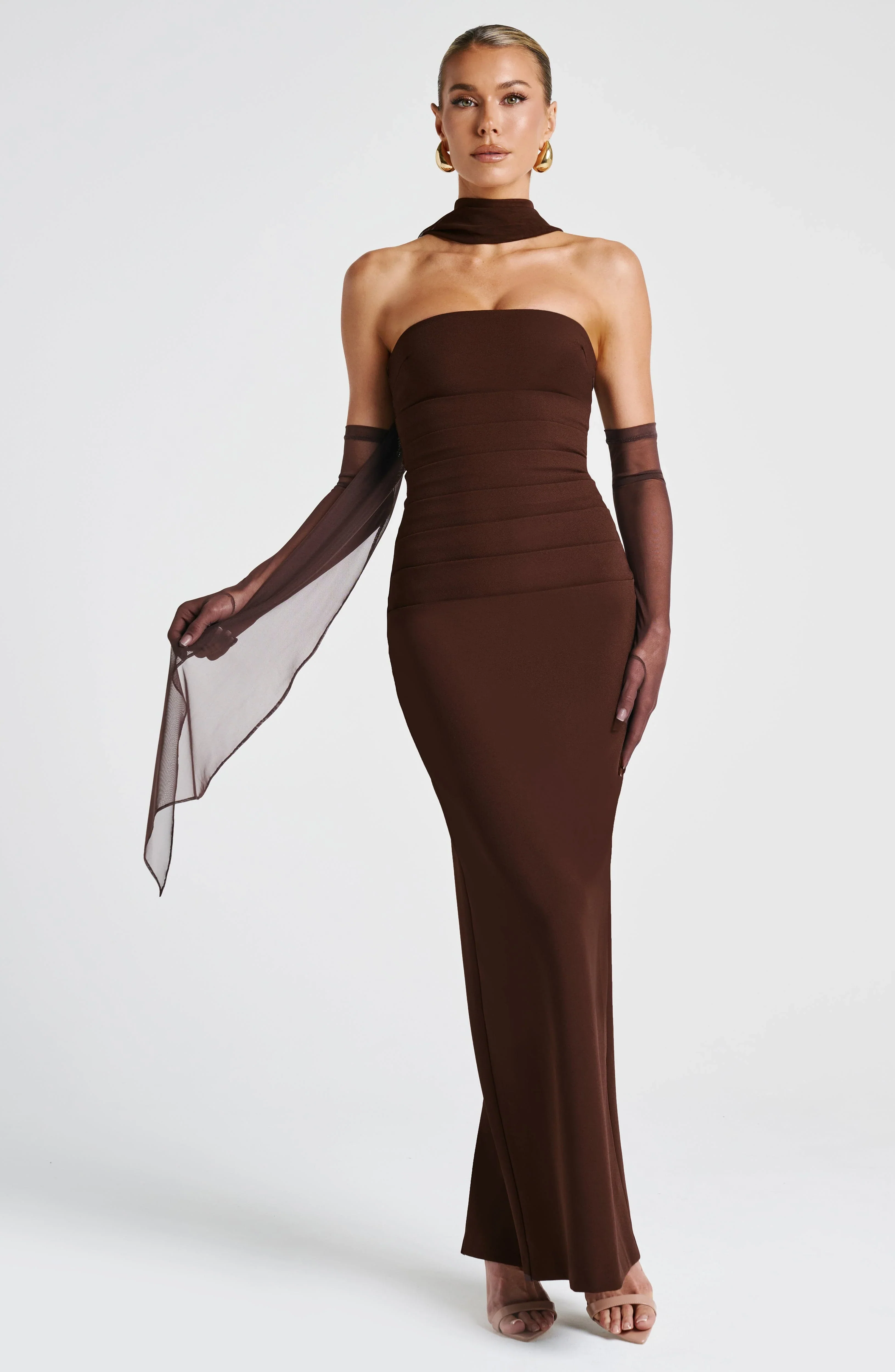 Yulia Maxi Dress - Plum Brown