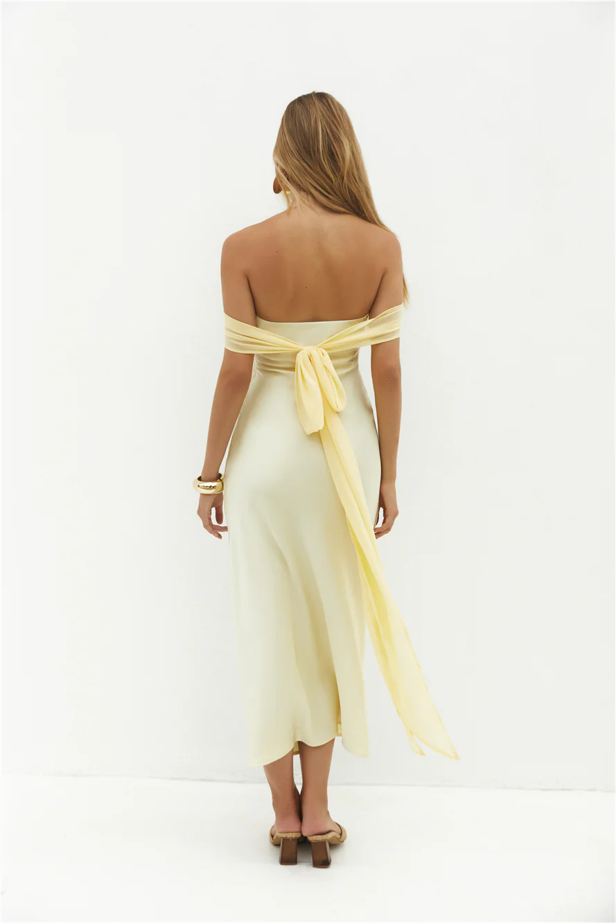 Cleo Cove Strapless Maxi Dress Butter Yellow - luluinthesky