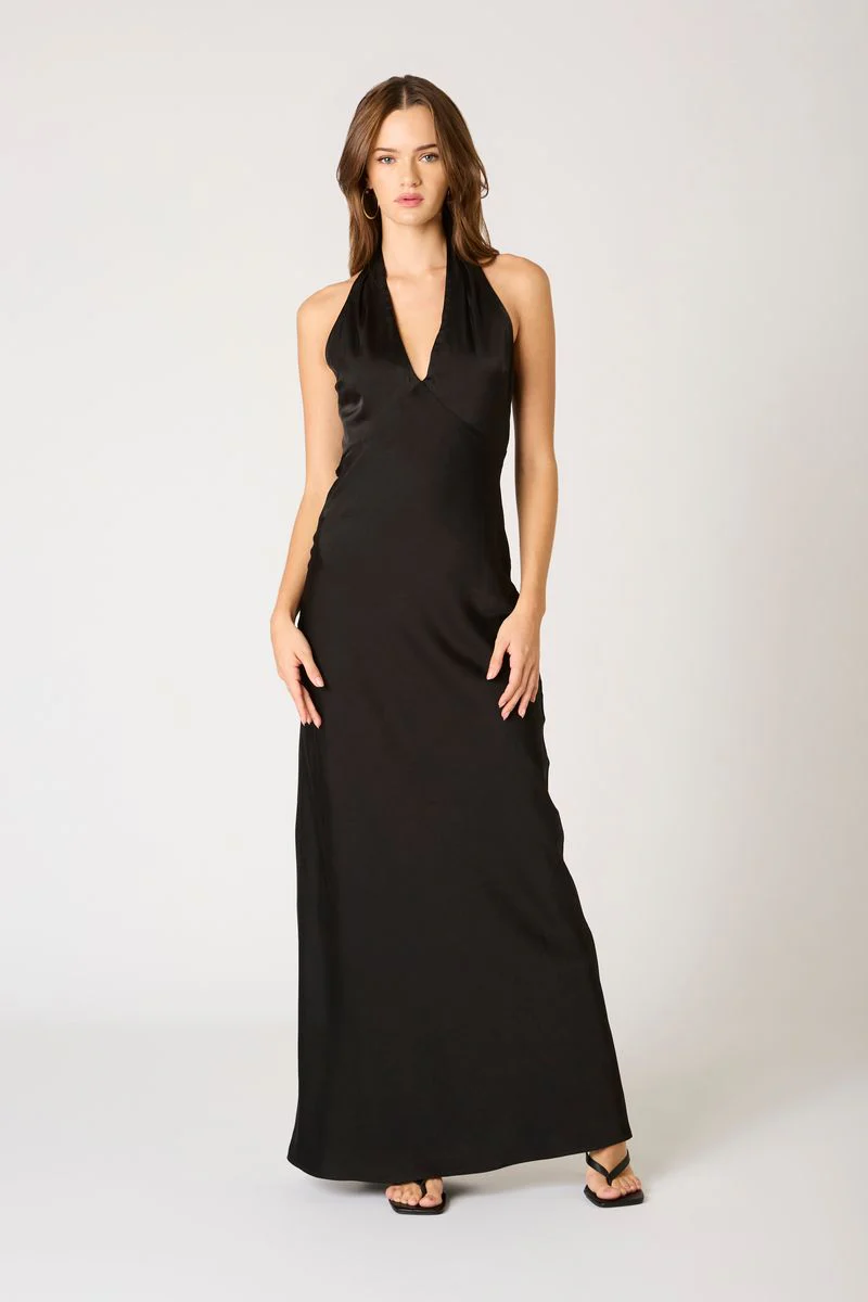 Plunge Halter Bias Gown