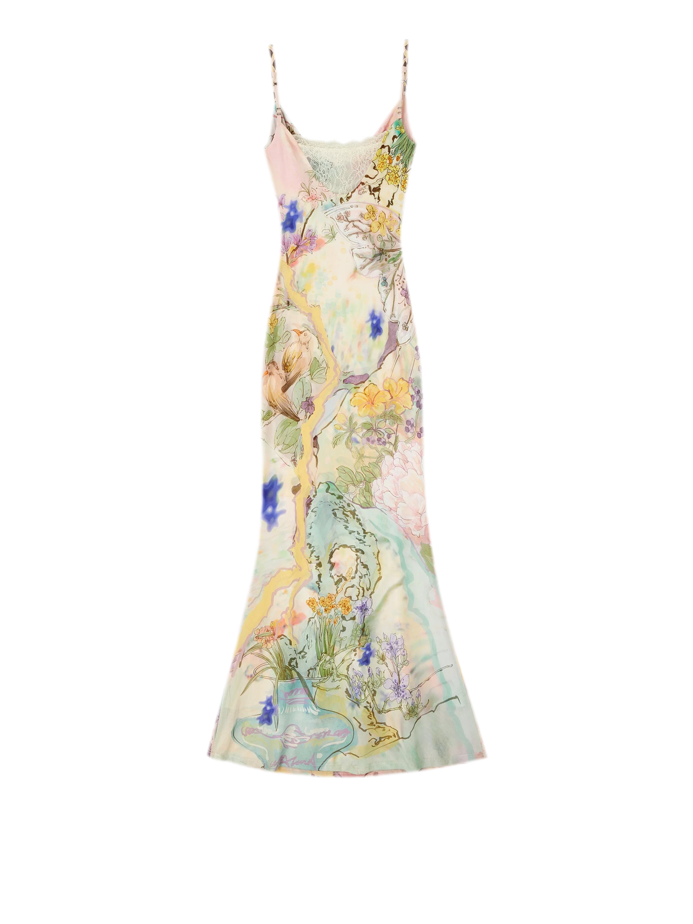 Draped Neck Fishtail Dress